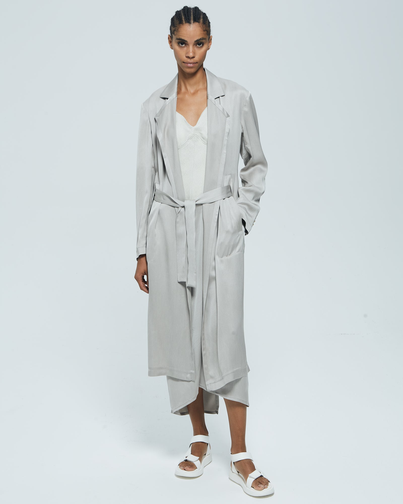 _MALLONI Capospalla con cintura CELESTE