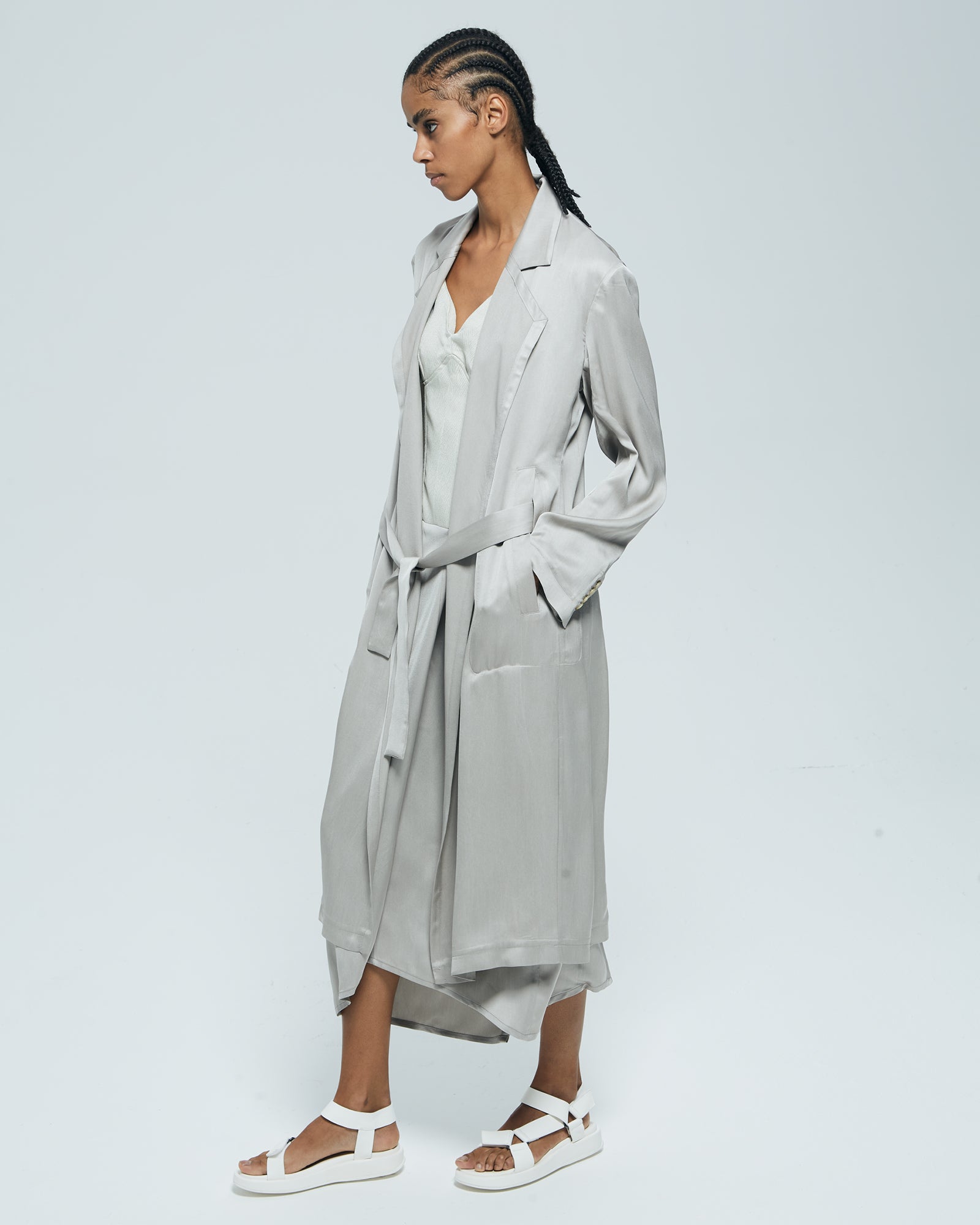 _MALLONI Capospalla con cintura CELESTE