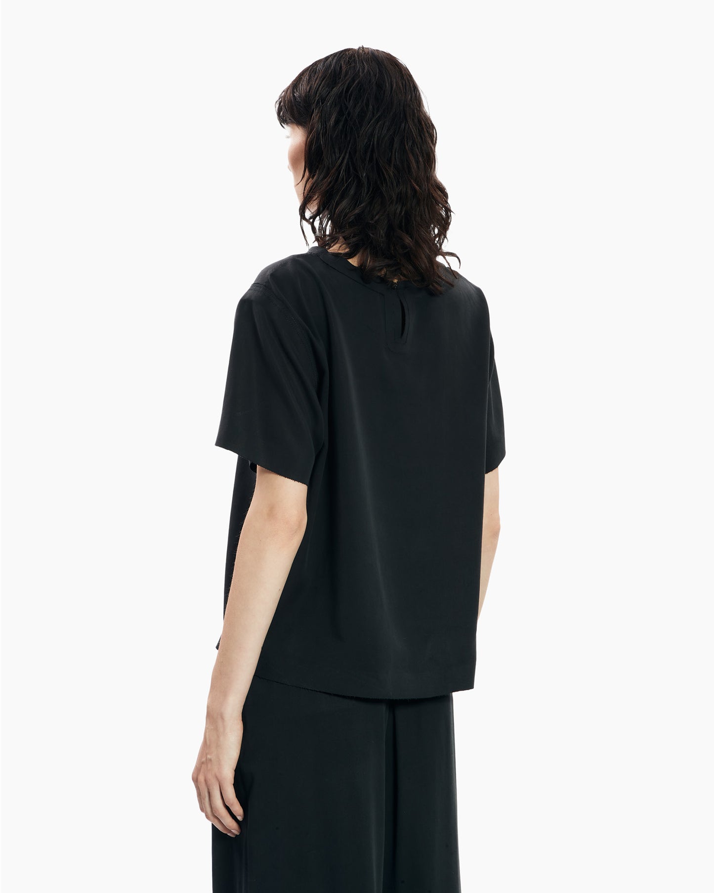 _MALLONI T-shirt in tencel NERO