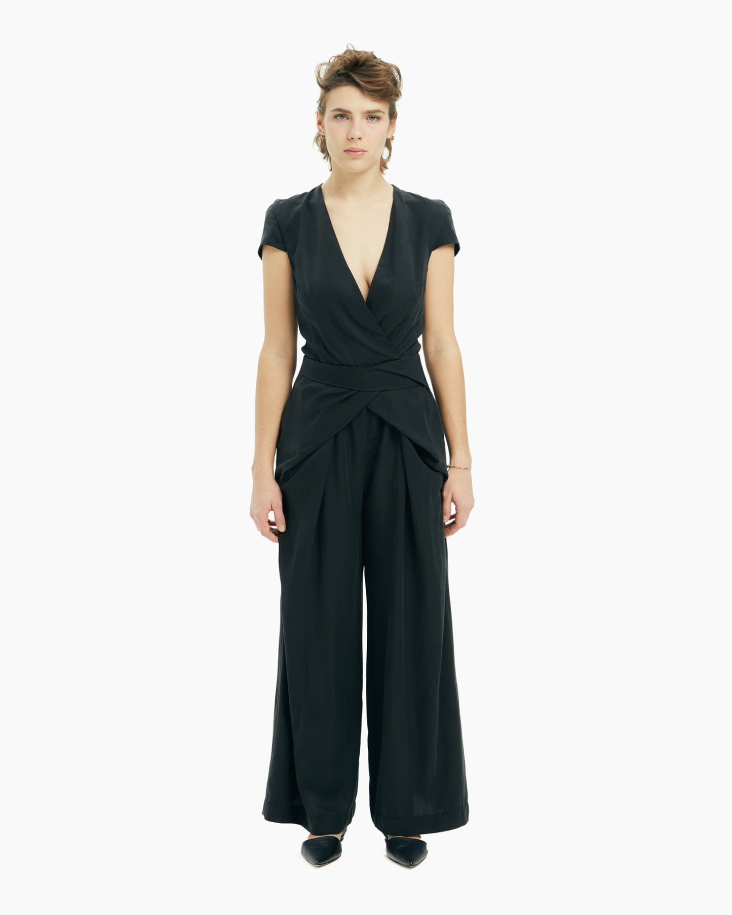 _MALLONI Tuta in tencel NERO