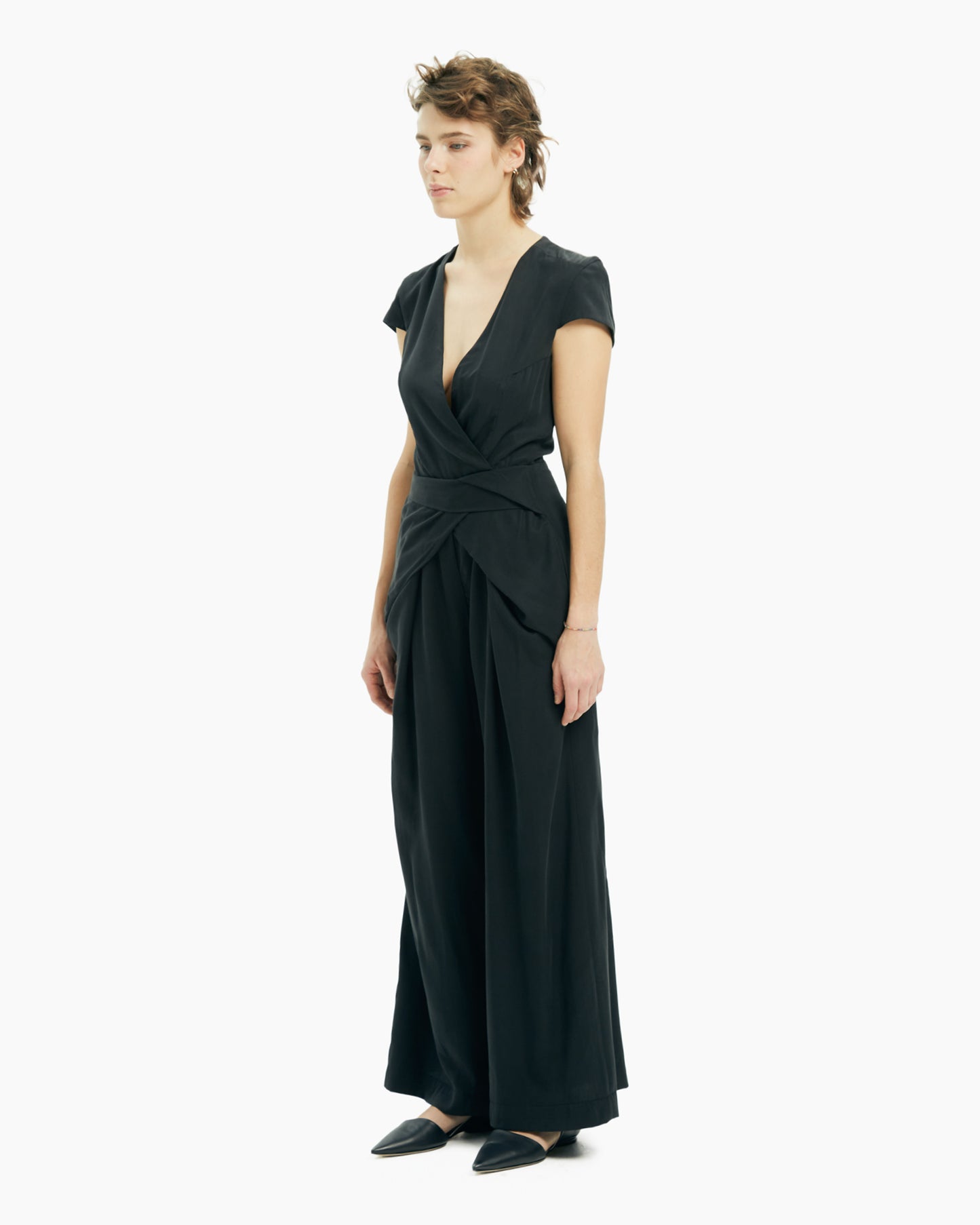 _MALLONI Tuta in tencel NERO