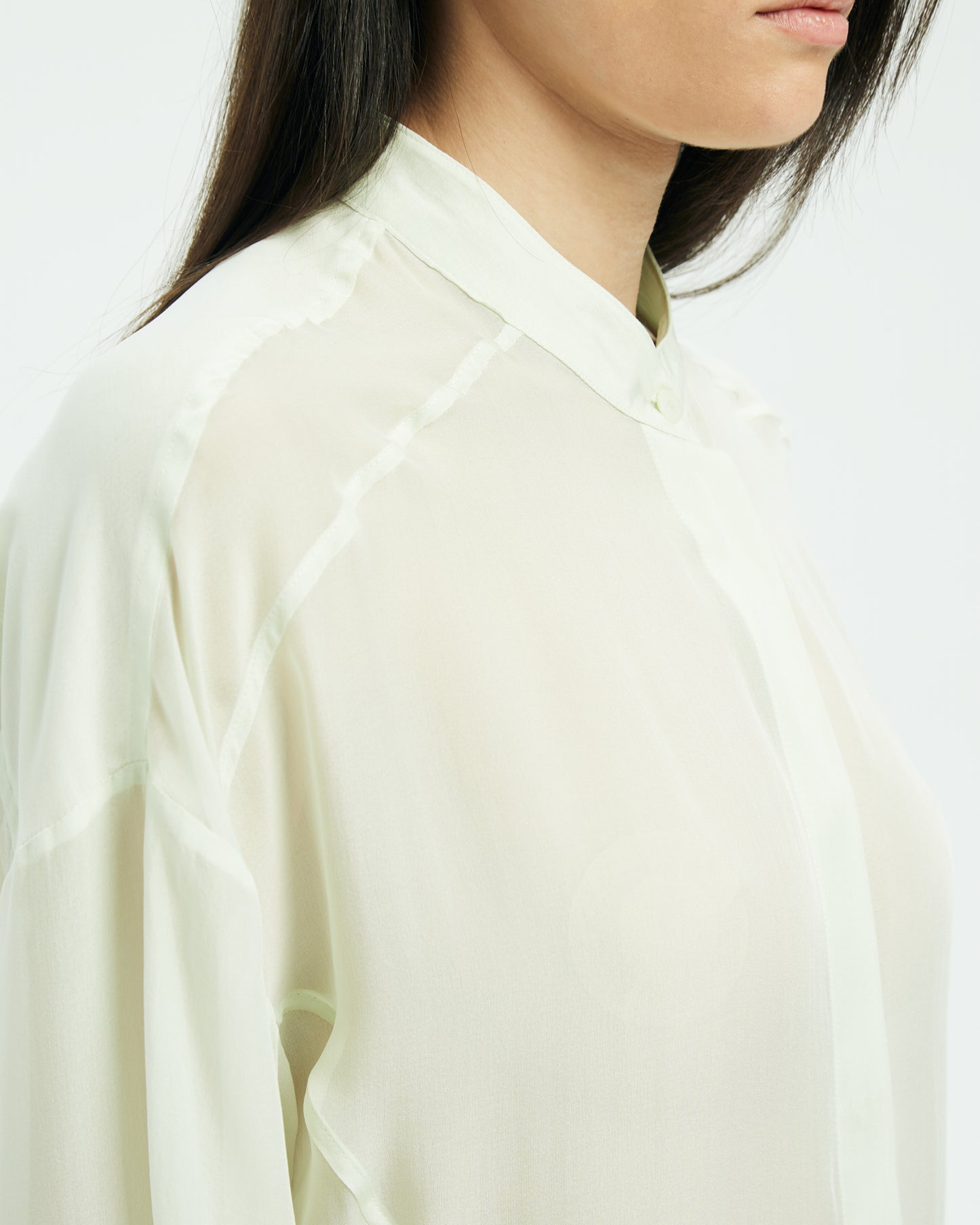 _MALLONI Camicia in organza di seta AZZURRO