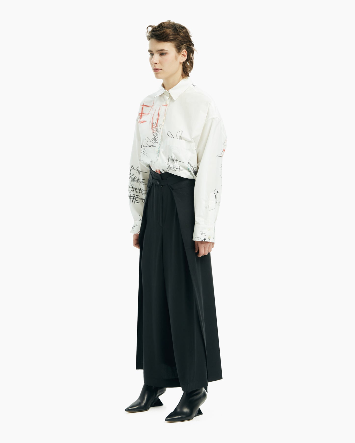 _MALLONI Pantalone crop ampio NERO