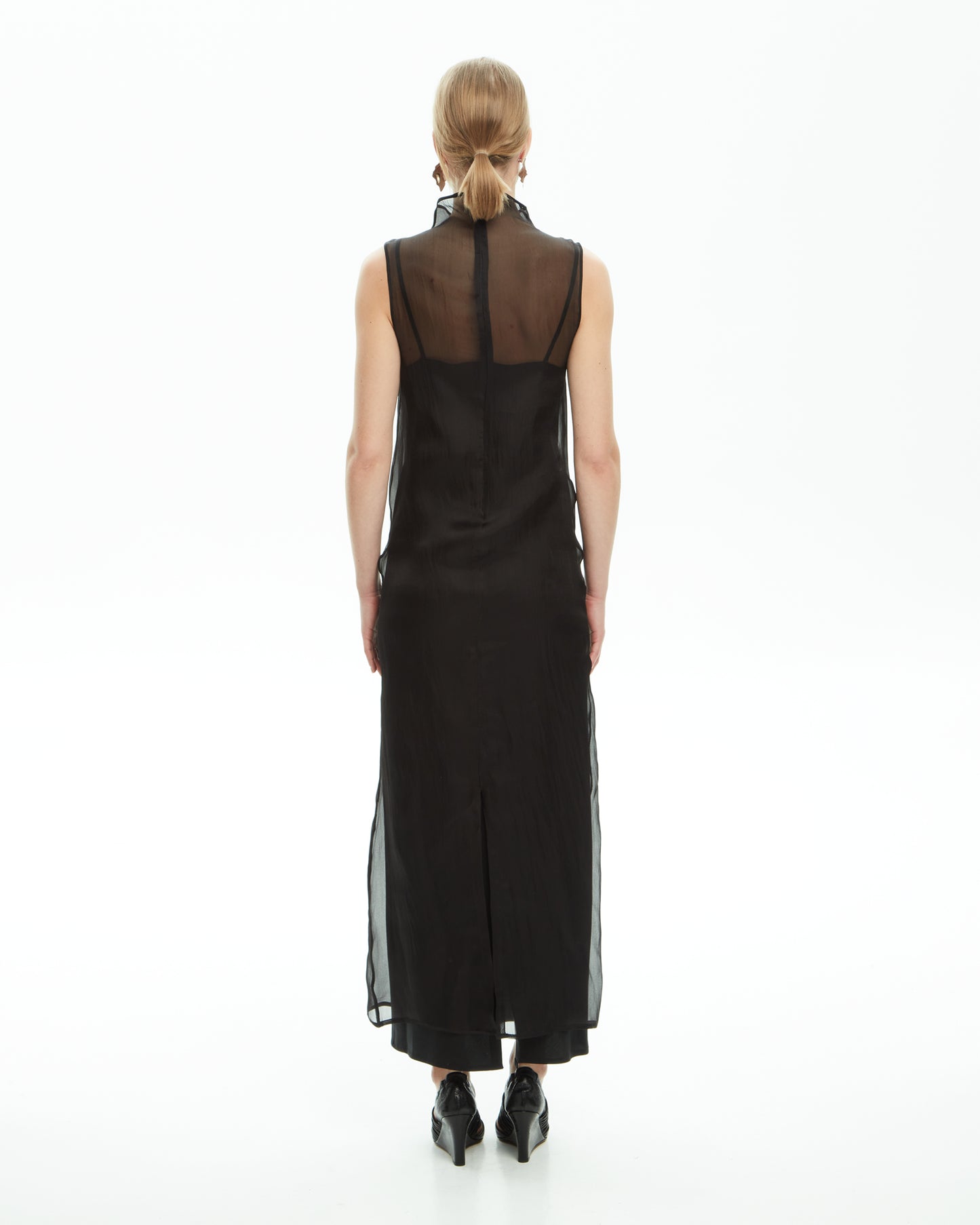 _MALLONI Abito con inserto trasparente NERO