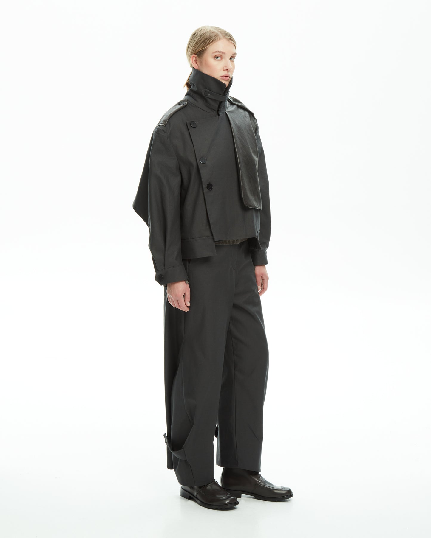 _MALLONI Giacca con inserti in pelle GRIGIO