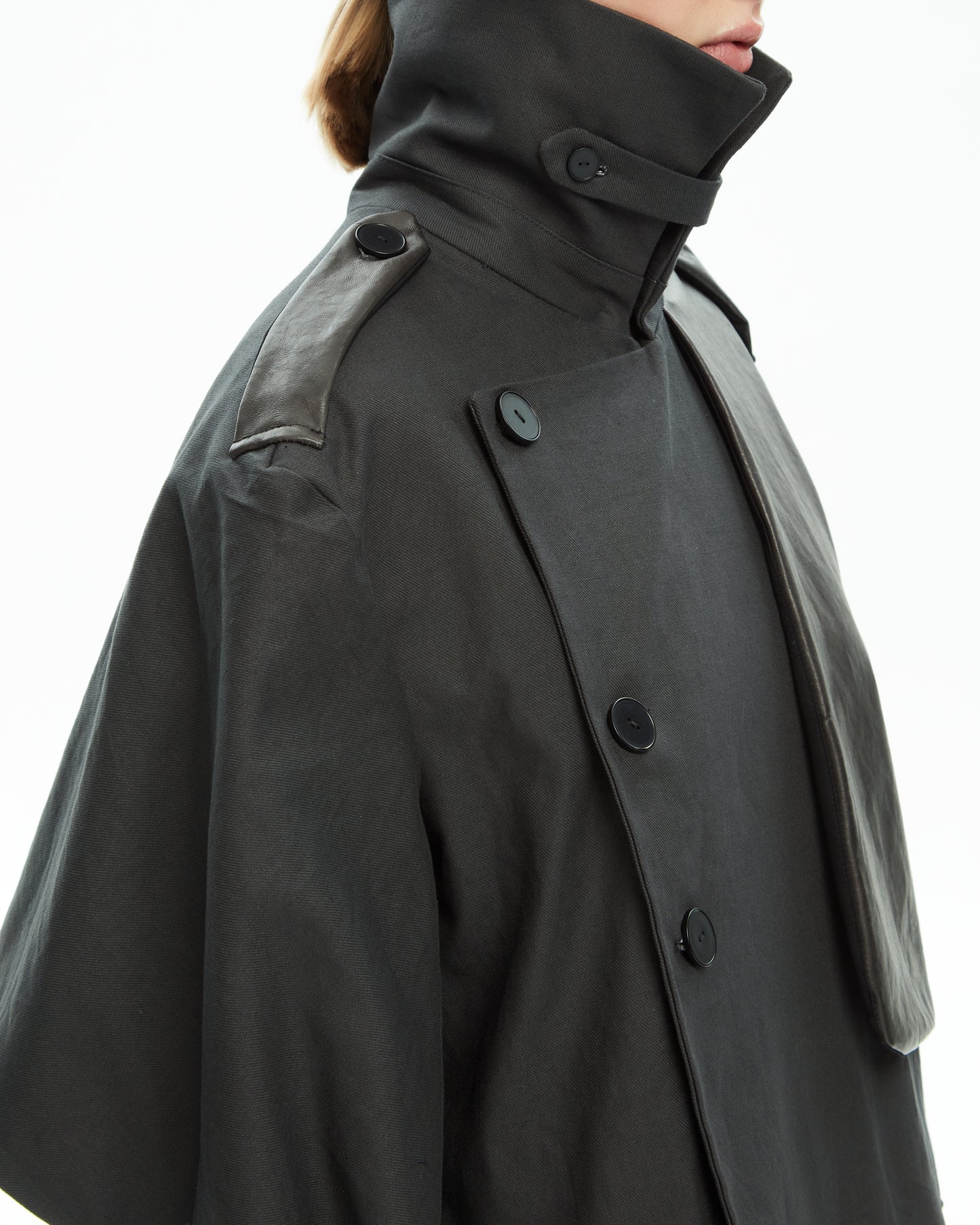 _MALLONI Giacca con inserti in pelle GRIGIO