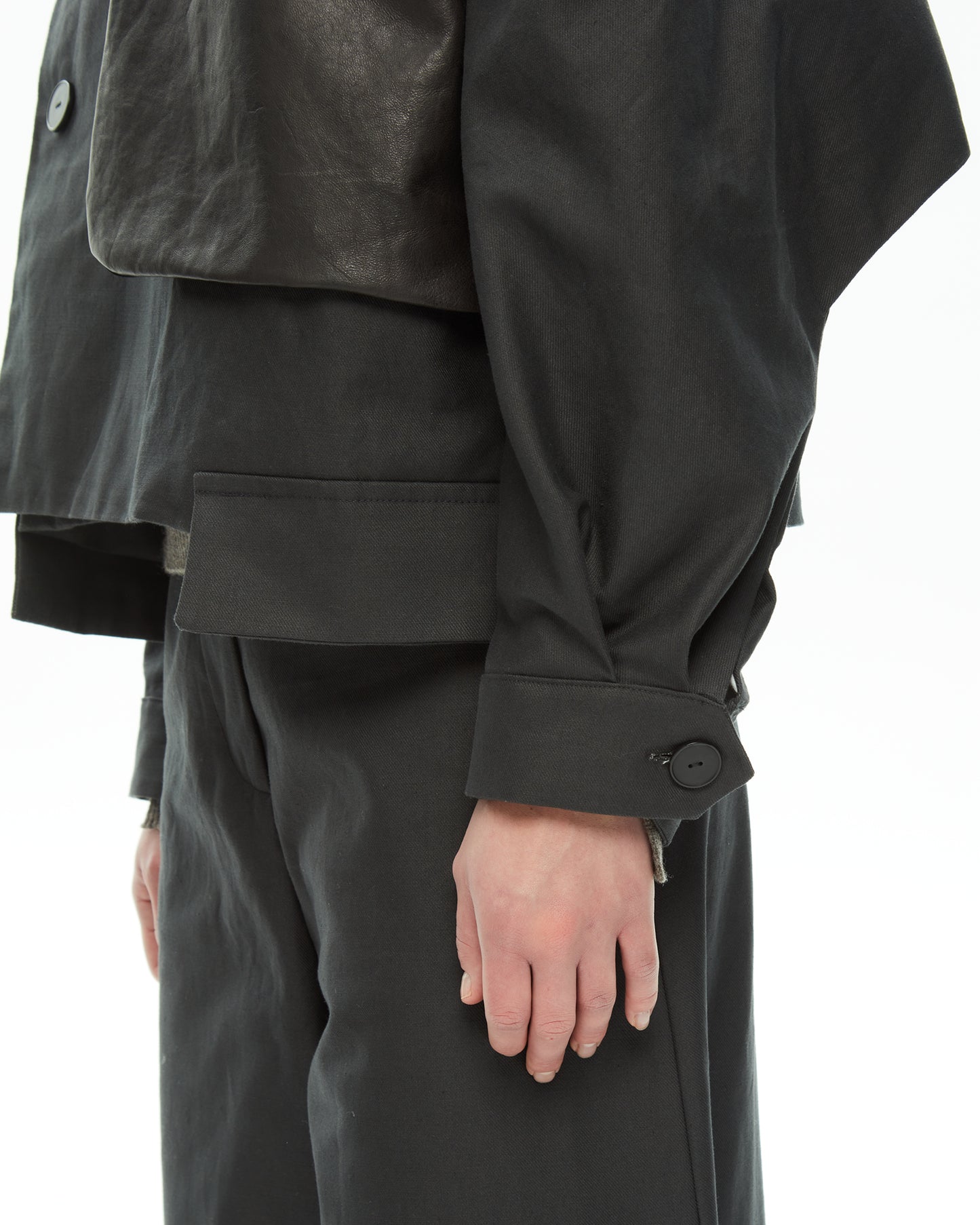 _MALLONI Giacca con inserti in pelle GRIGIO