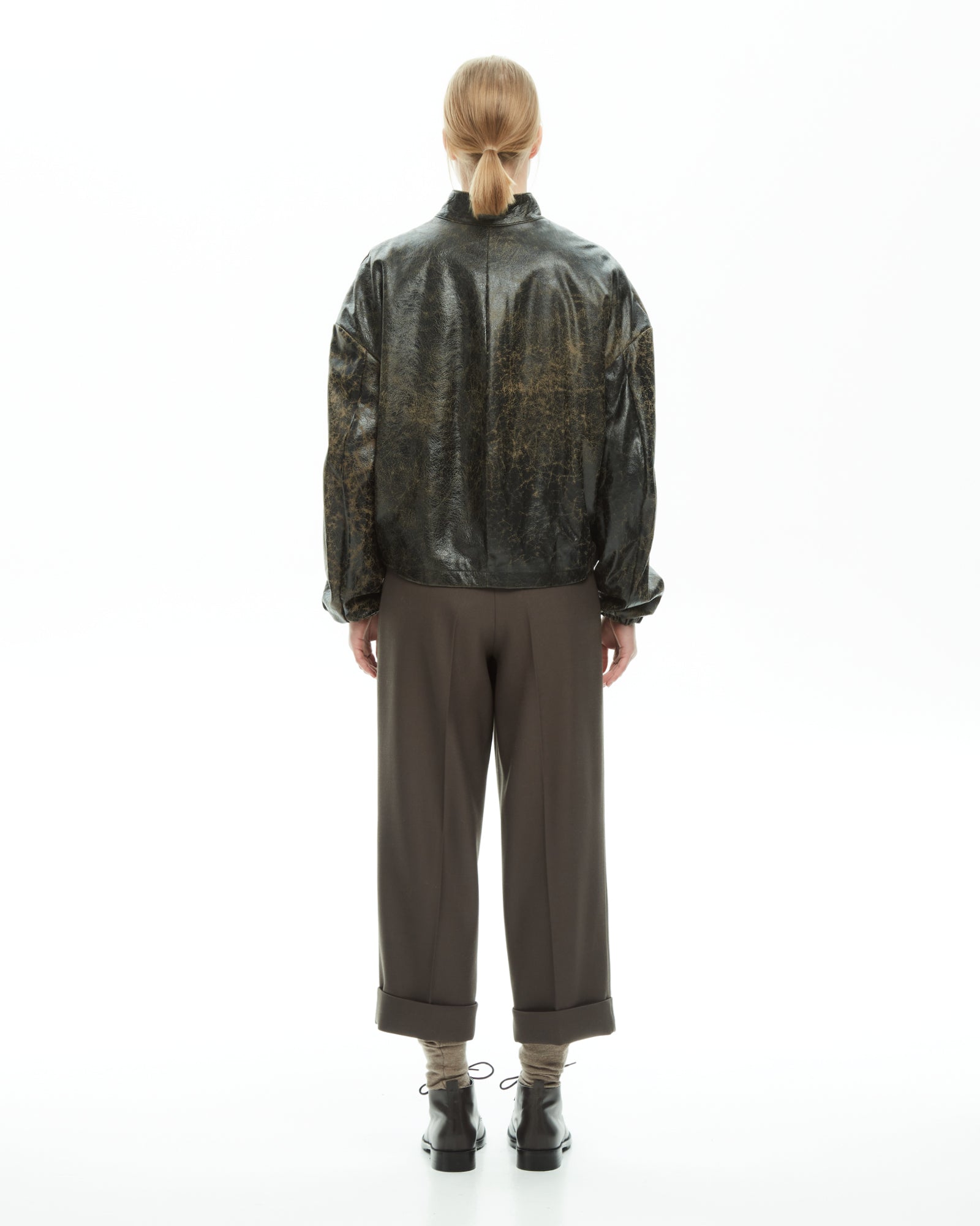 _MALLONI Bomber in pelle effetto vintage  MARRONE