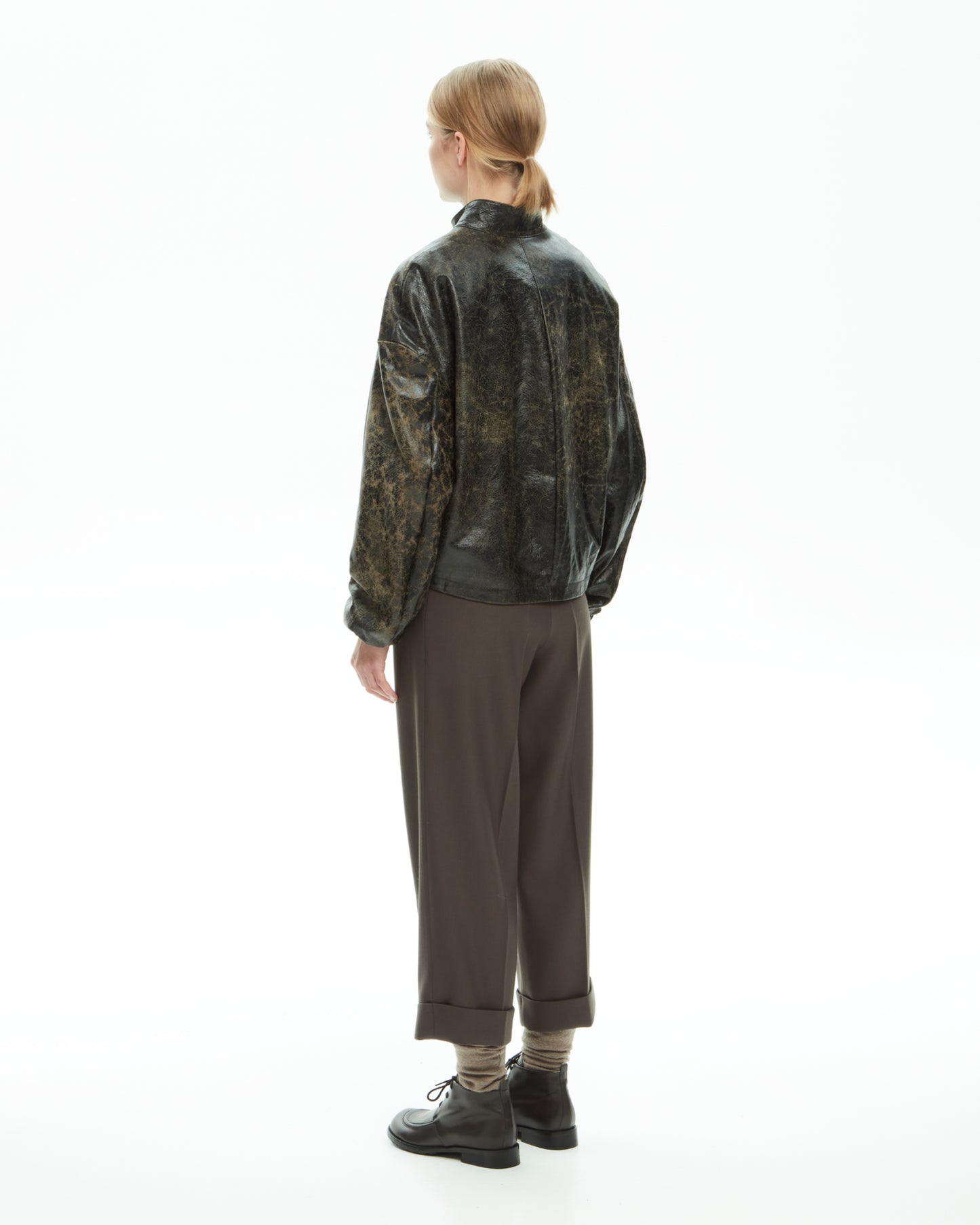 _MALLONI Bomber in pelle MARRONE