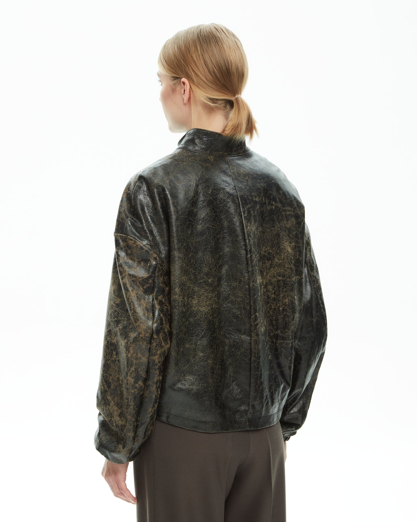 _MALLONI Bomber in pelle effetto vintage  MARRONE