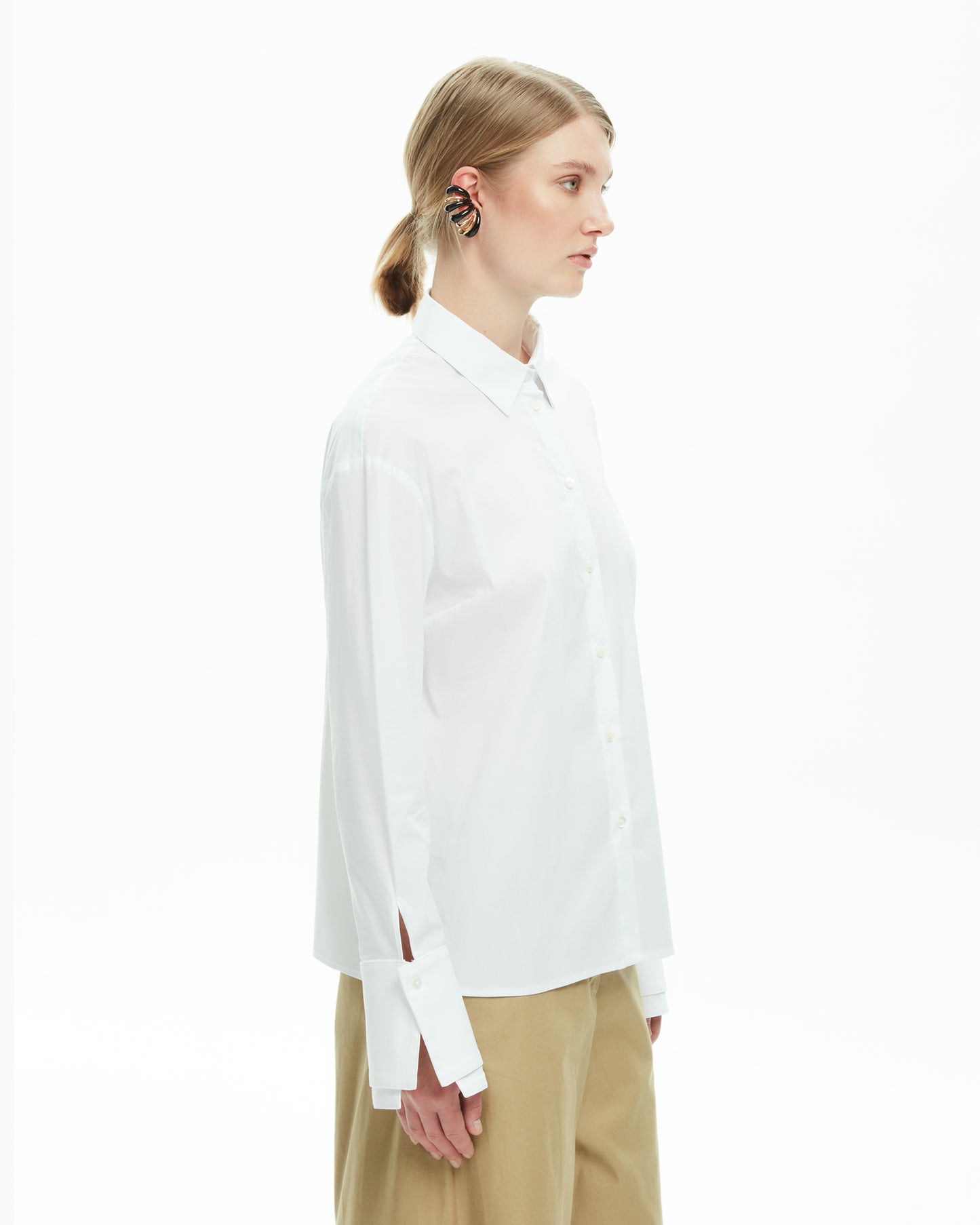 _MALLONI Camicia con maxi polsini BIANCO