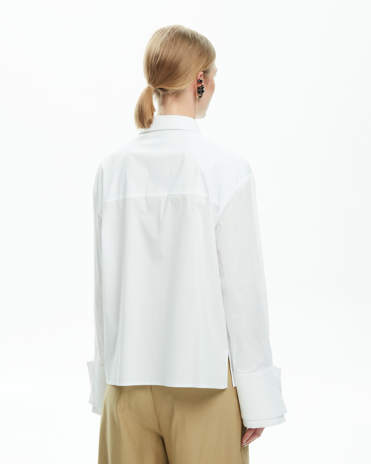 _MALLONI Camicia con maxi polsini BIANCO