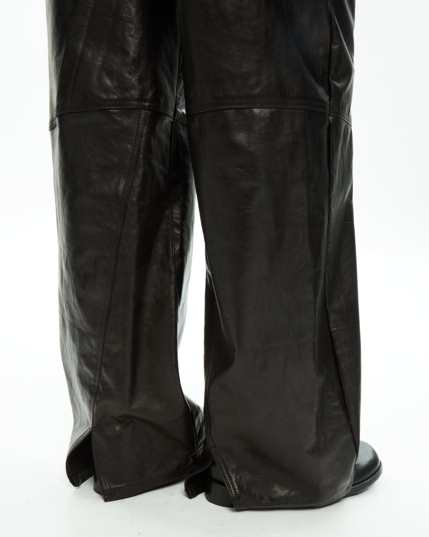 _MALLONI Pantalone in pelle GRIGIO