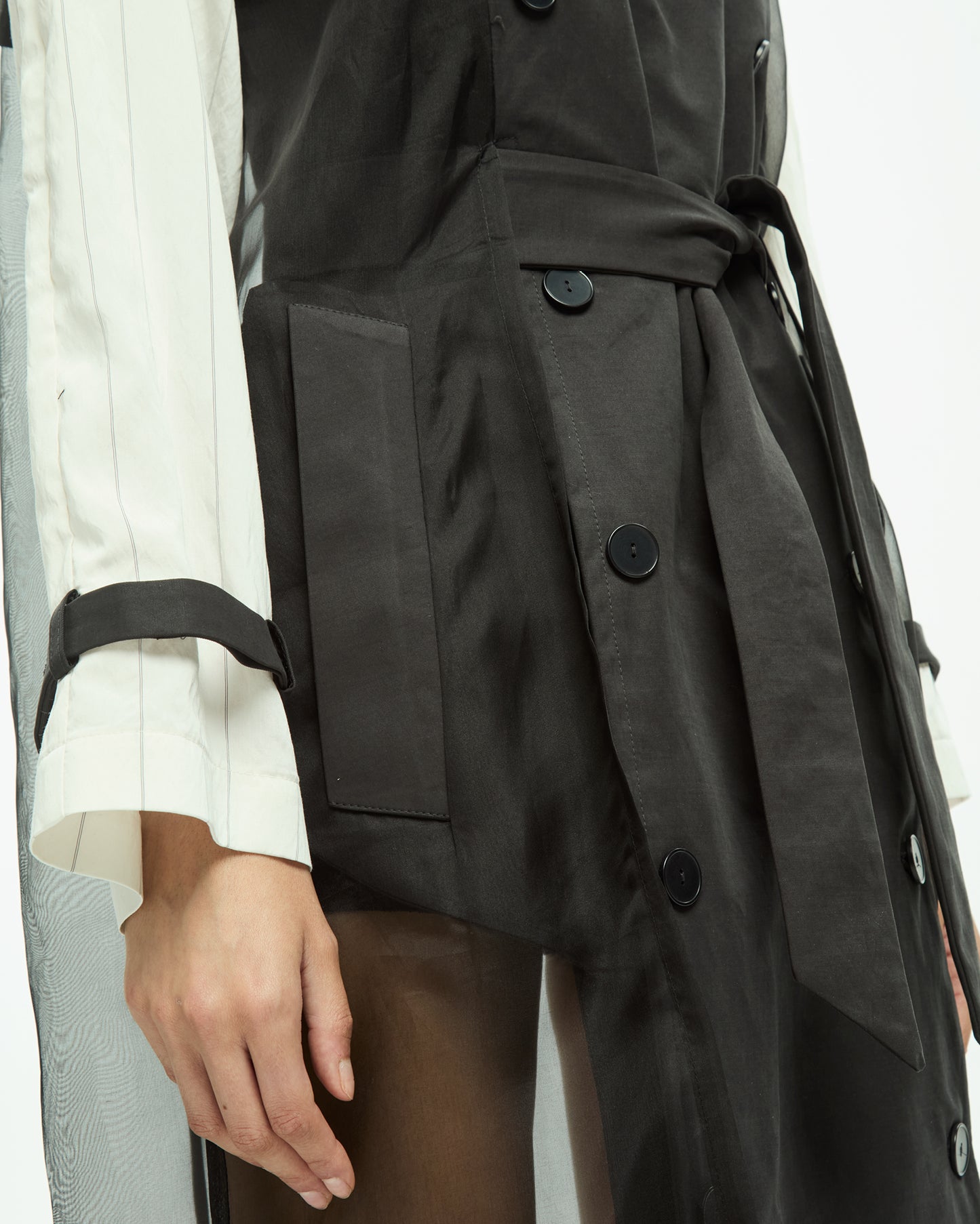 _MALLONI Trench con chiusura doppiopetto NERO