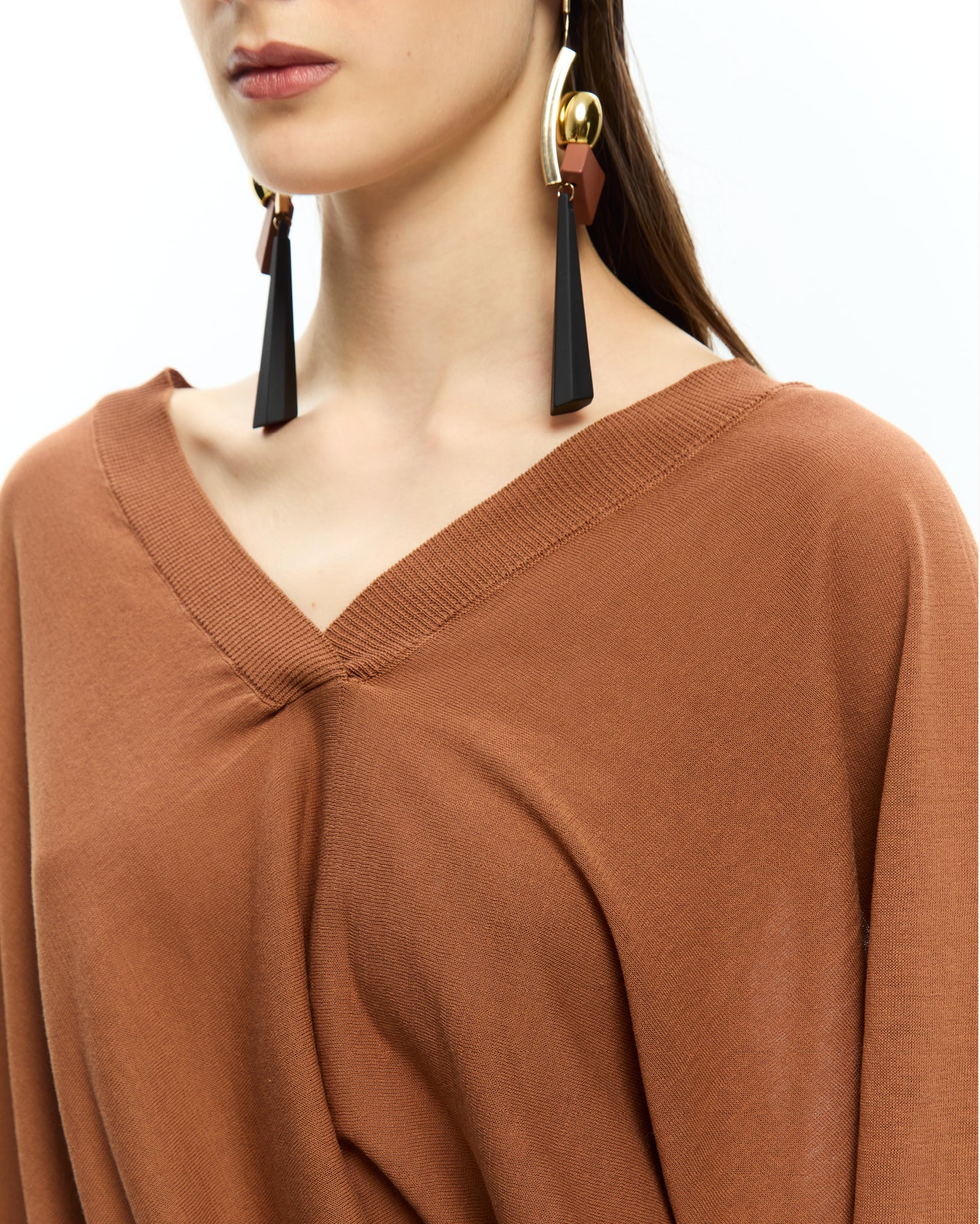 _MALLONI Maglia con scollo a V ARANCIONE