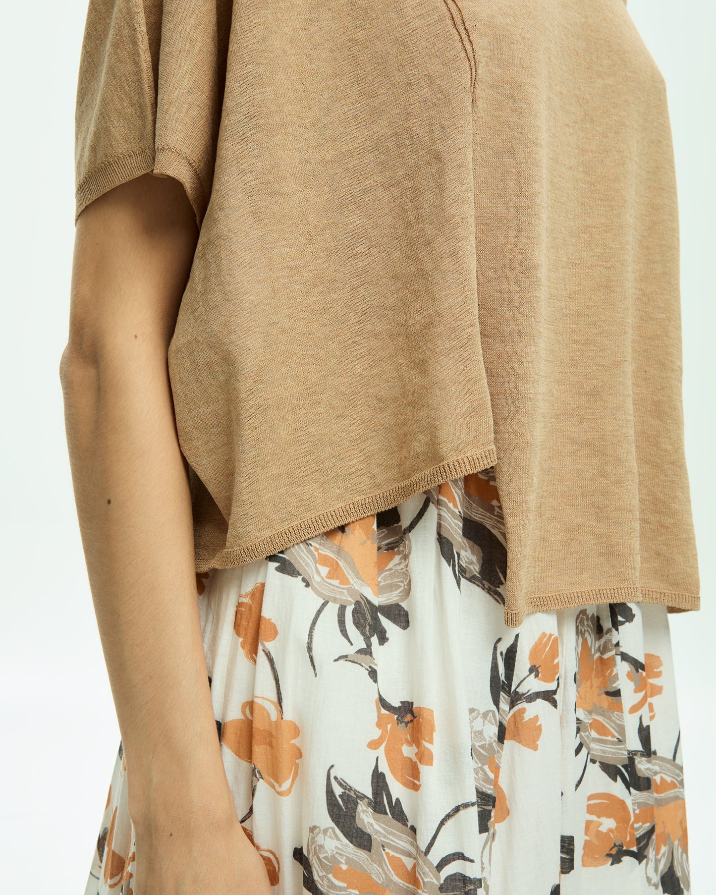_MALLONI Top asimmetrico BEIGE
