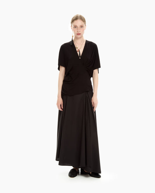 _MALLONI Top con drappeggio NERO