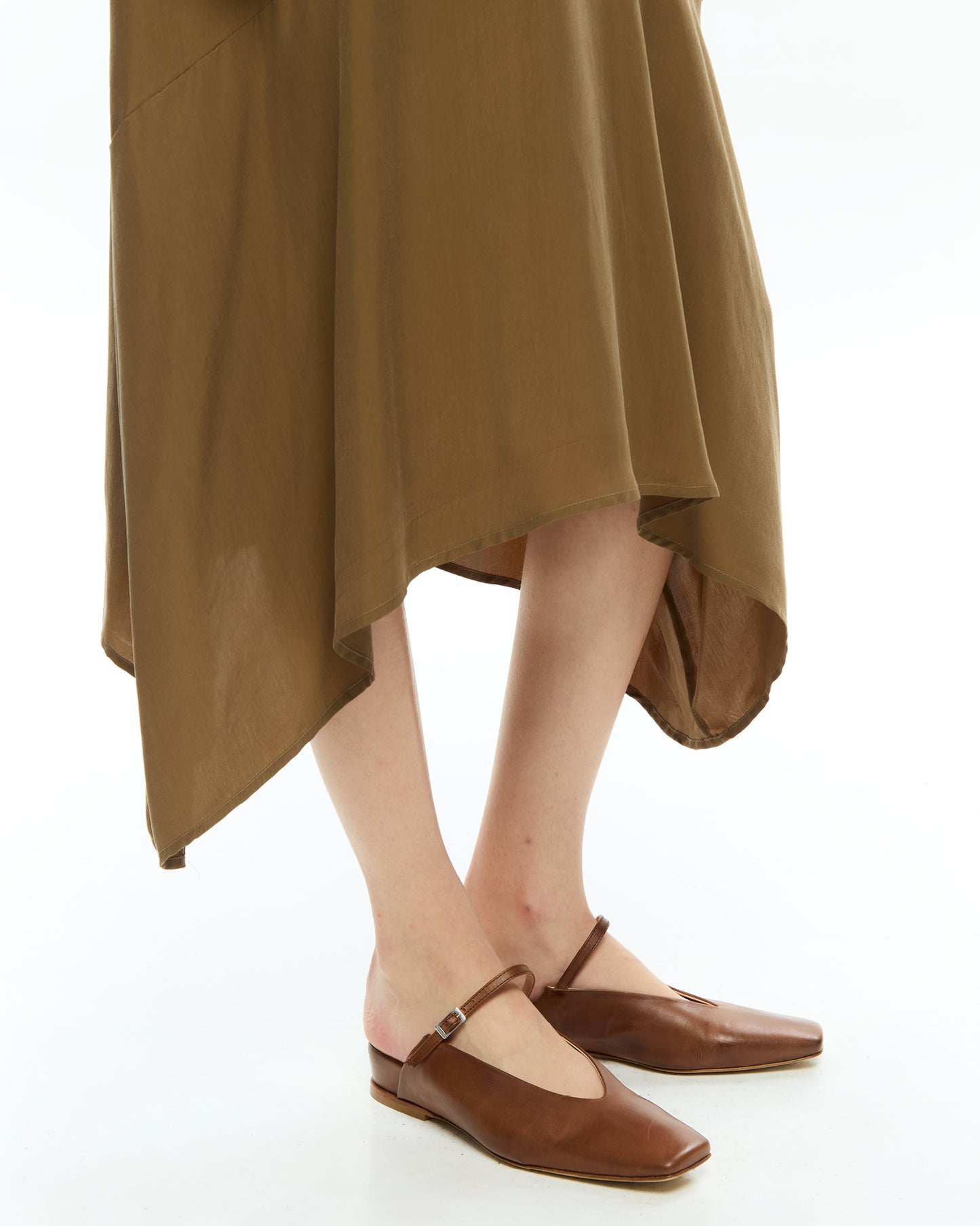 _MALLONI Abito midi con scollo a V MARRONE