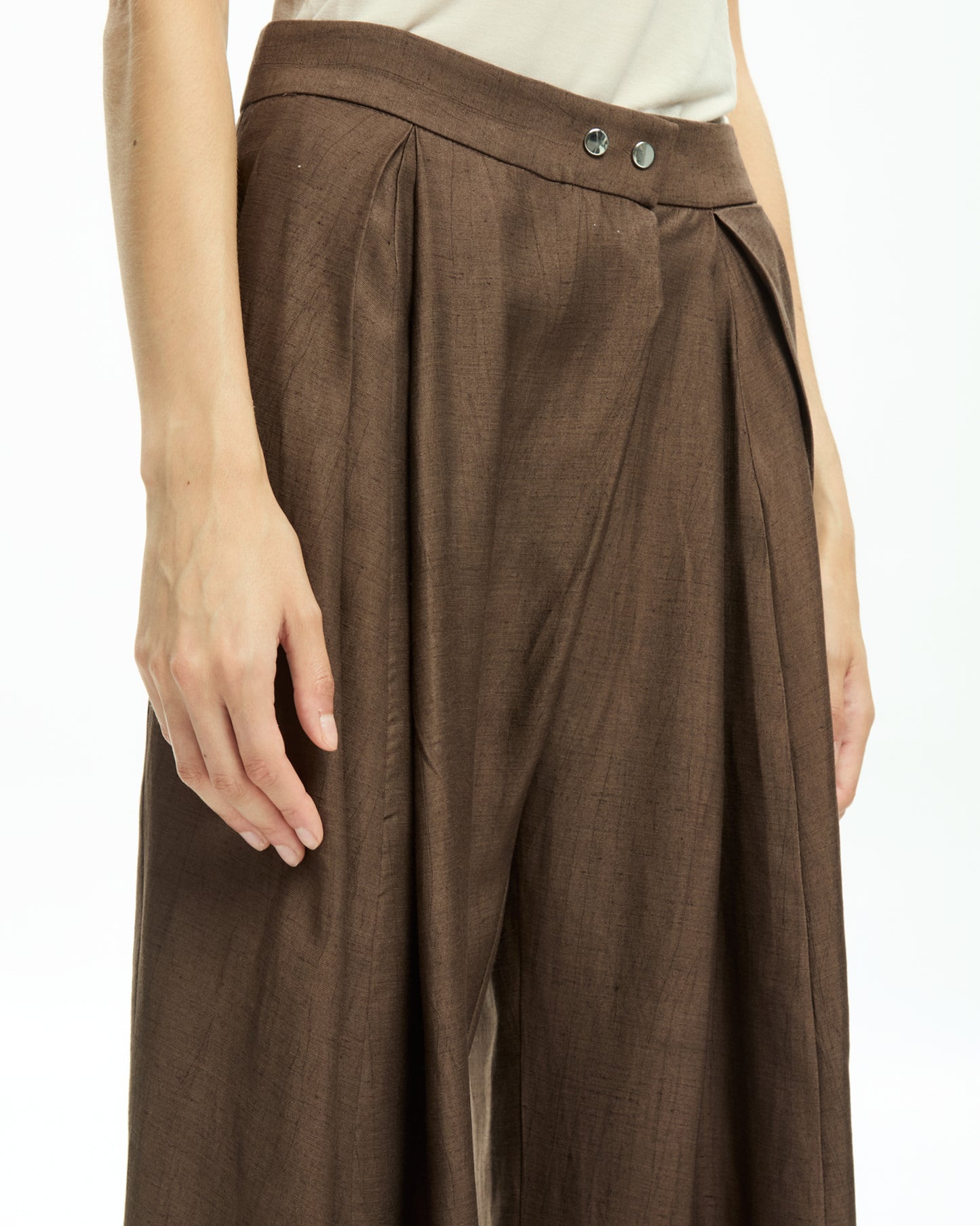 _MALLONI Pantalone ampio MARRONE