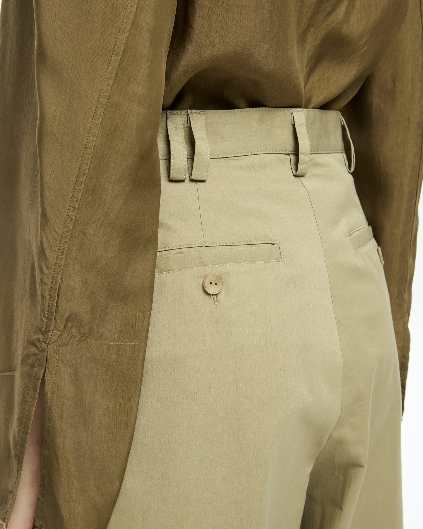 _MALLONI Pantalone a gamba ampia con vita alta TORTORA