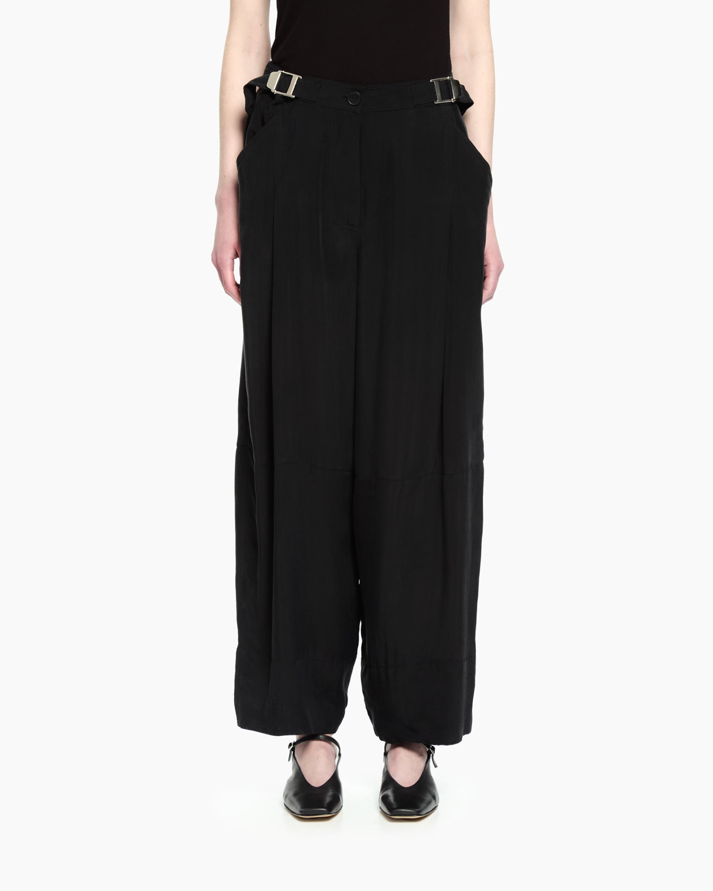 _MALLONI Pantalone con gamba morbida NERO
