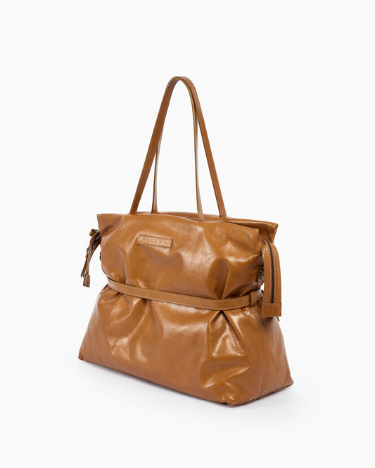 _MALLONI Borsa in pelle morbida MARRONE