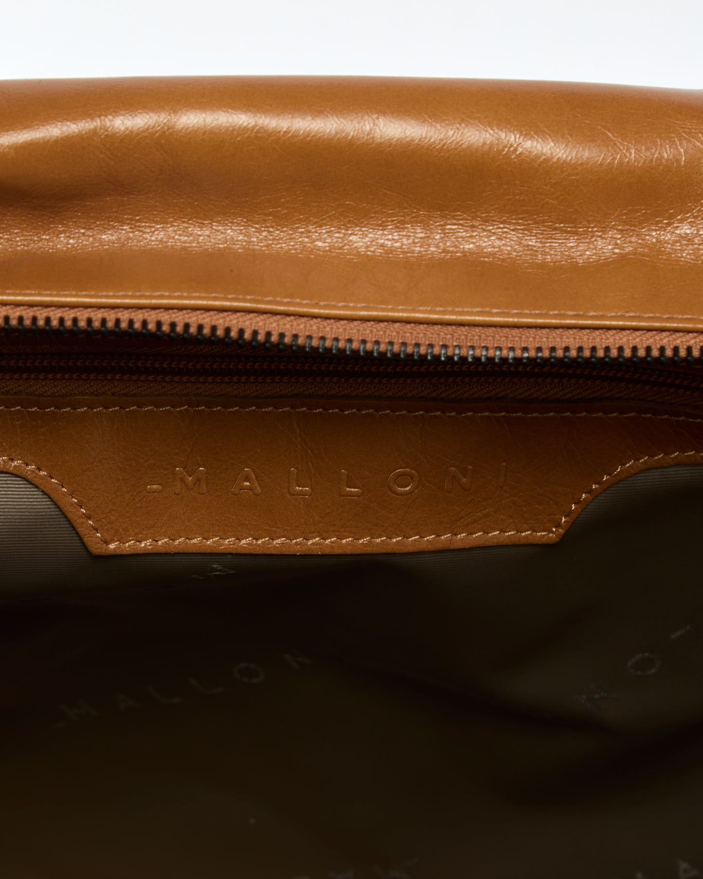 _MALLONI Borsa in pelle morbida MARRONE