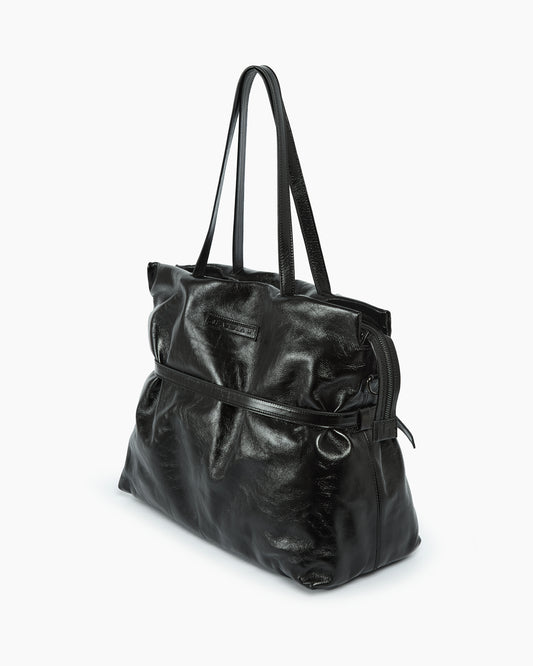 _MALLONI Borsa in pelle morbida NERO