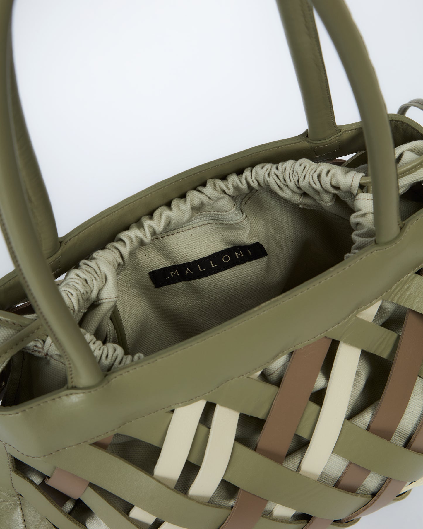 _MALLONI Borsa intrecciata VERDE