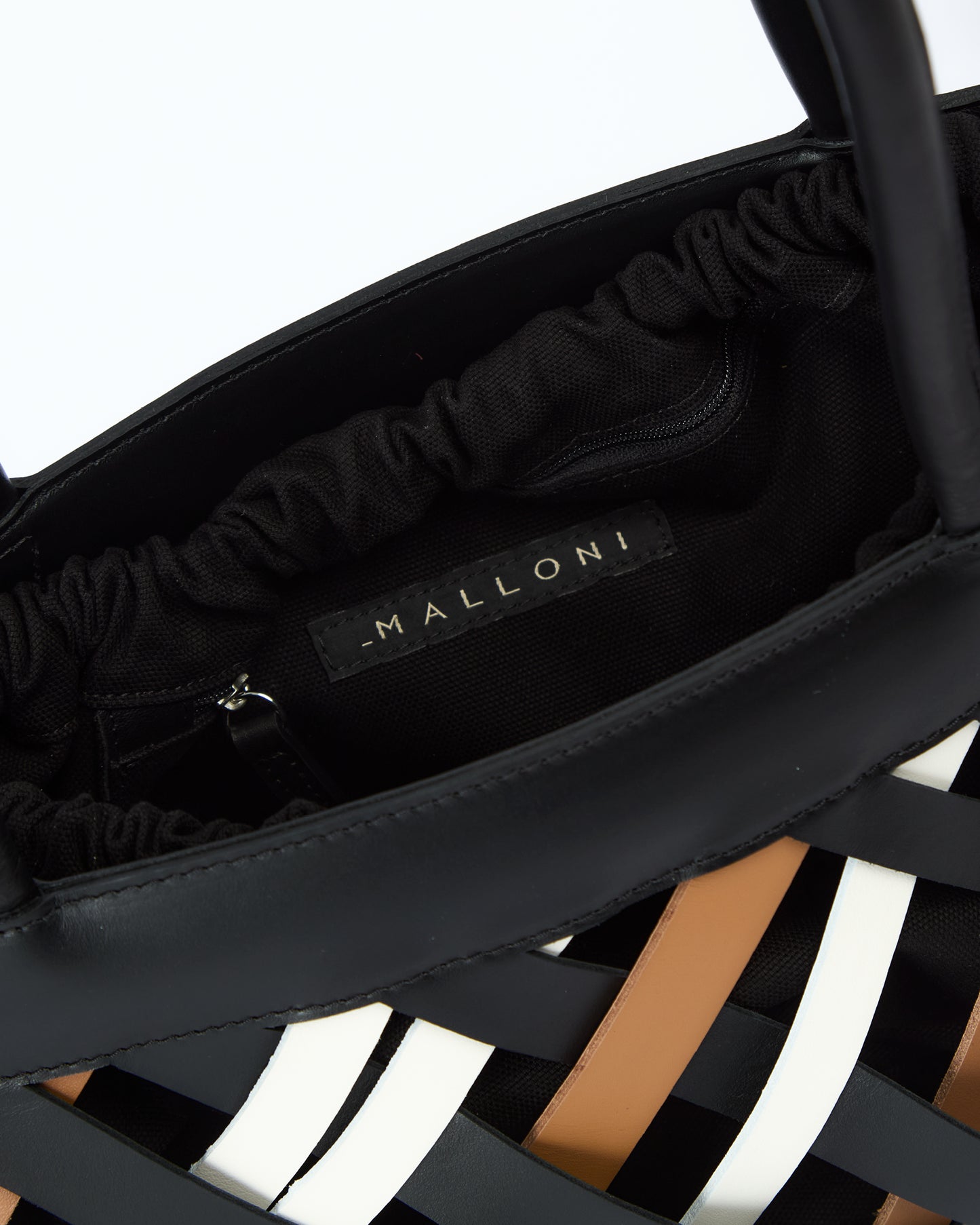 _MALLONI Borsa intrecciata NERO