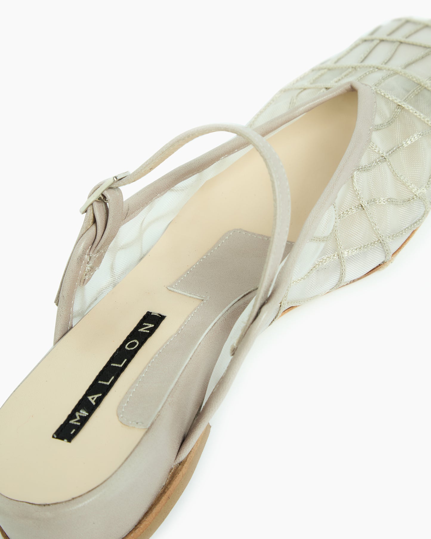 _MALLONI Sabot slingback in rete ricamata BEIGE