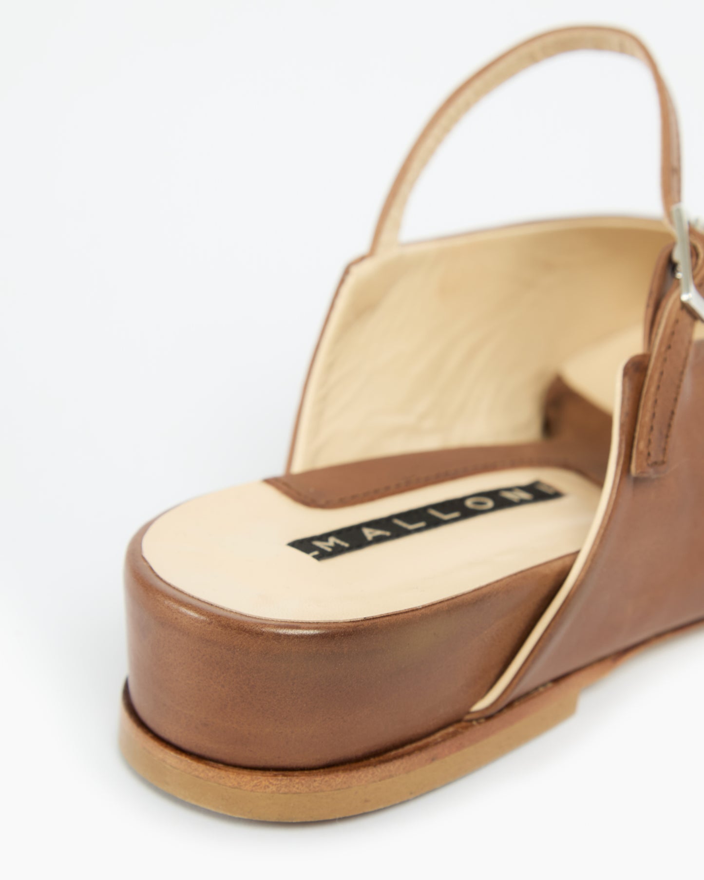 _MALLONI Sabot in pelle MARRONE