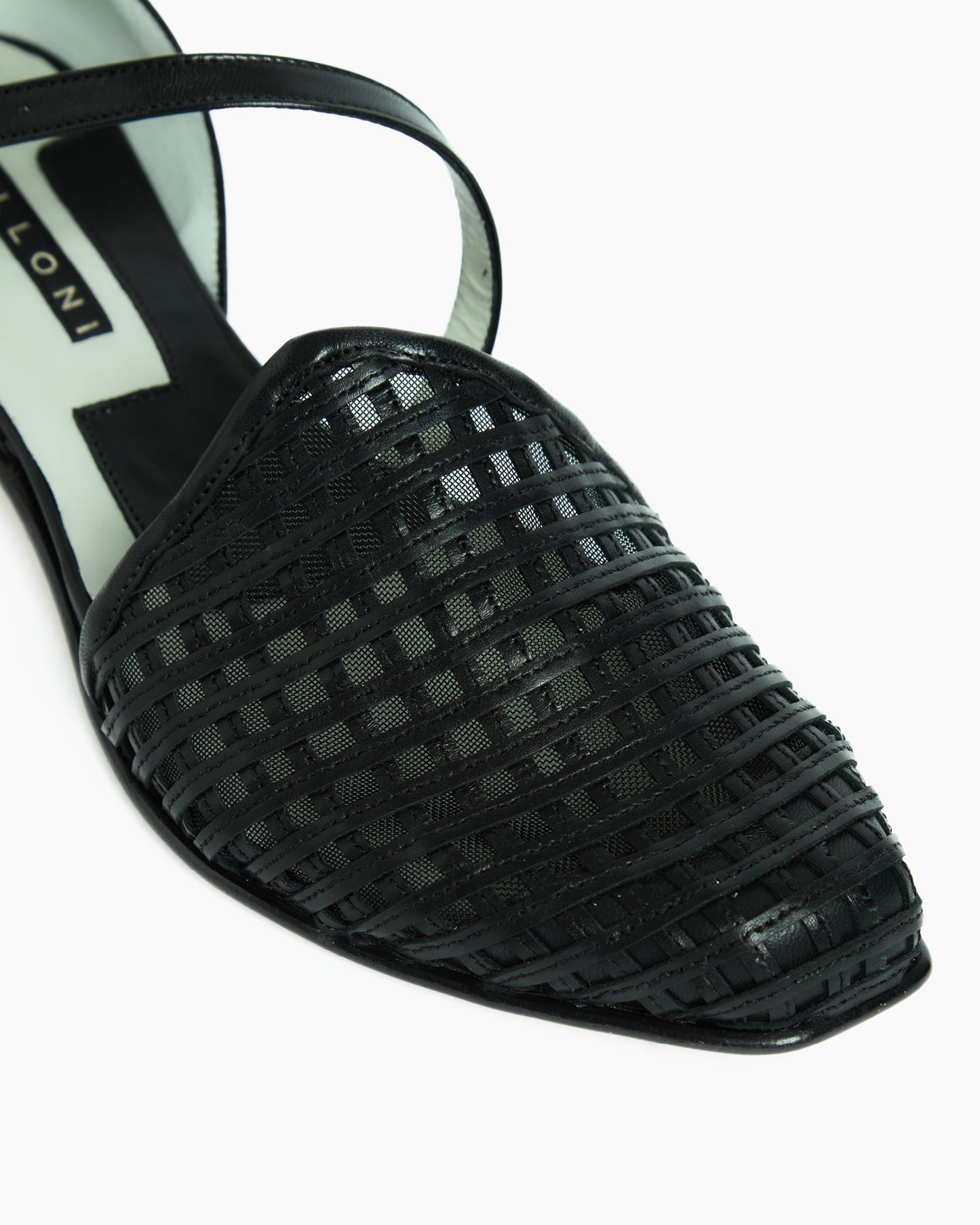 _MALLONI Ballerina intrecciata con cinturino NERO