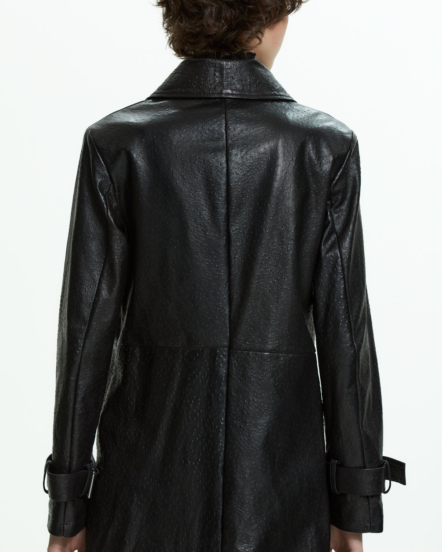 _MALLONI Cappotto in pelle NERO
