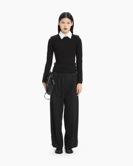 _MALLONI Maglia slim in filato NERO