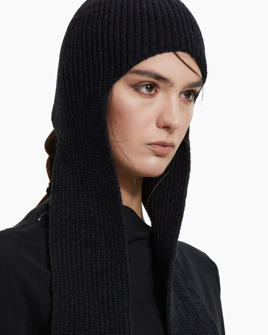_MALLONI Sciarpa-cappuccio in maglia NERO