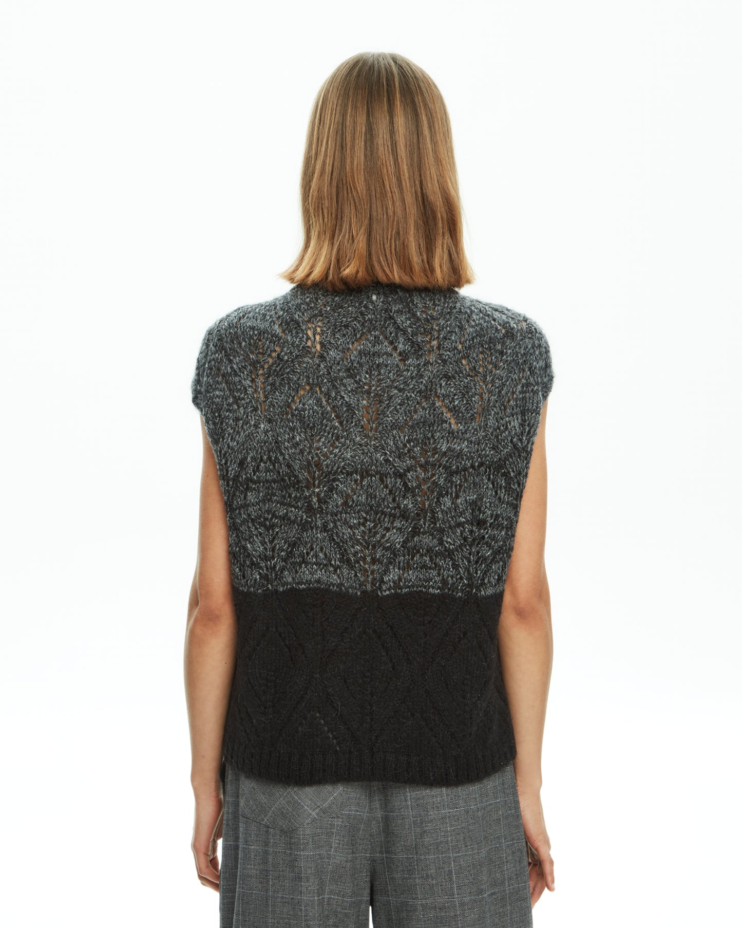 MLO Top in filato mélange NERO