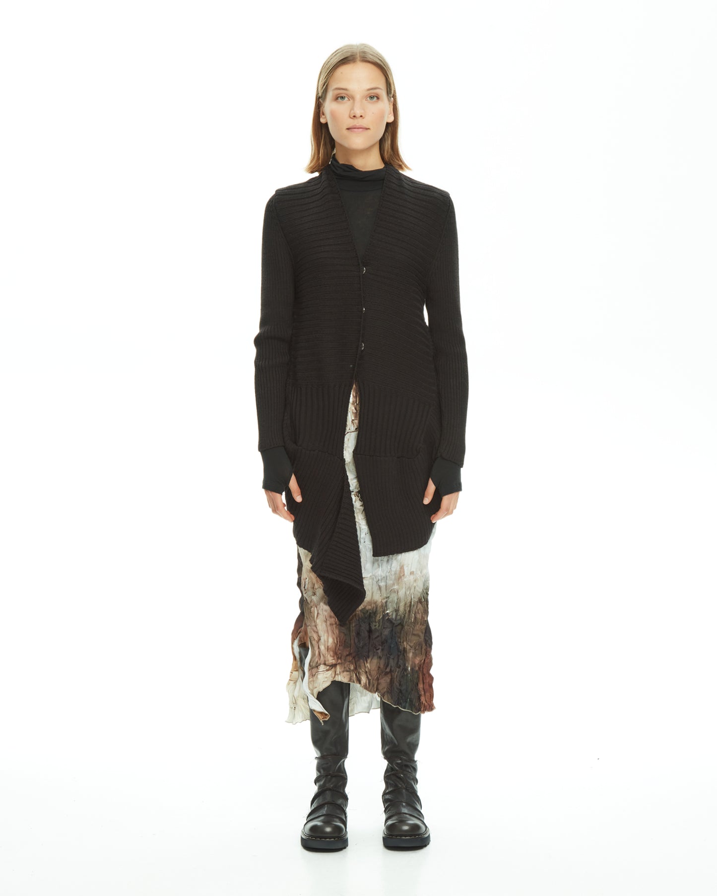 MLO Cardigan Asimmetrico NERO