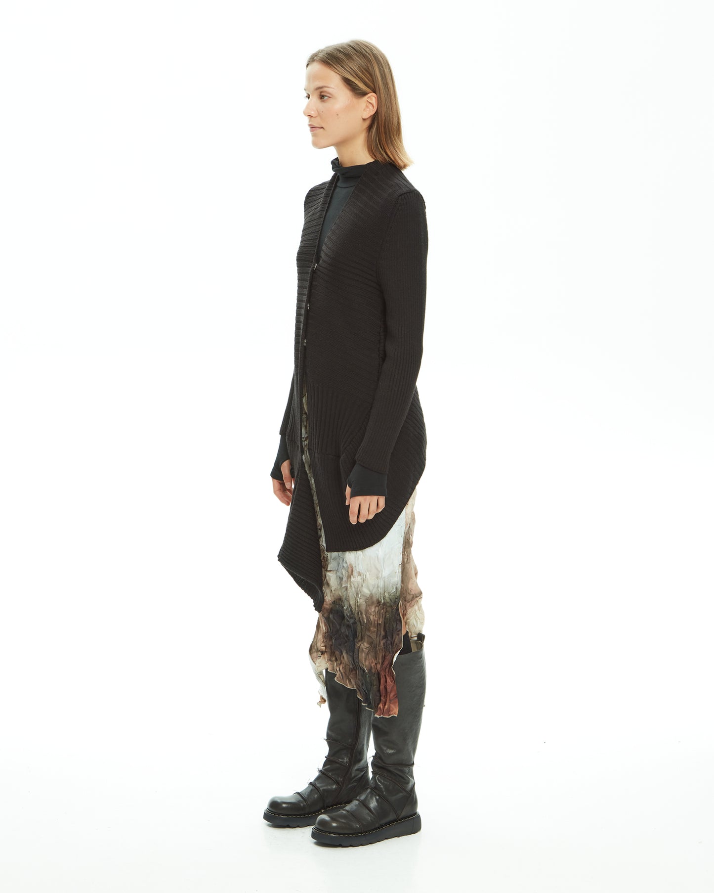 MLO Cardigan Asimmetrico NERO