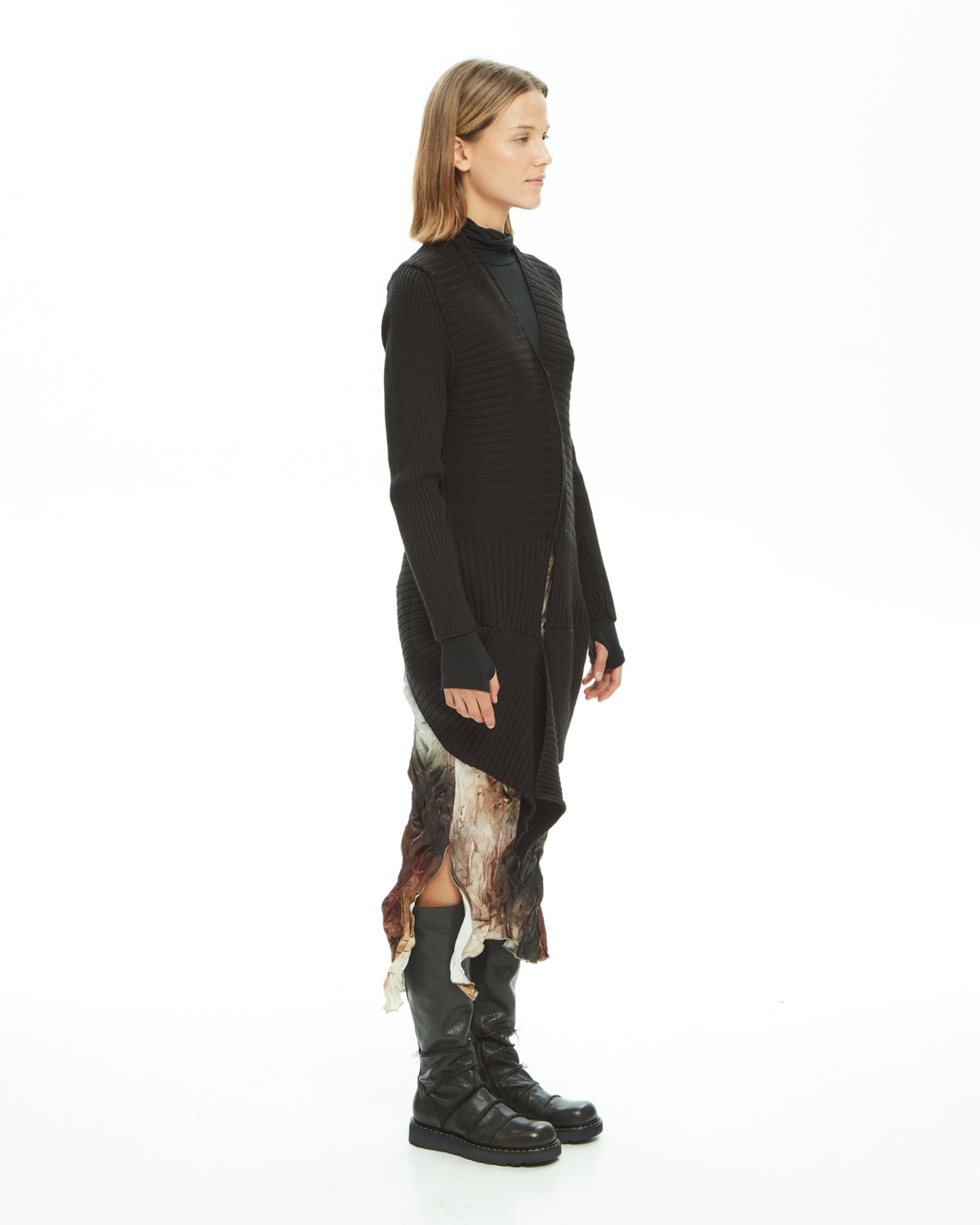 MLO Cardigan Asimmetrico NERO
