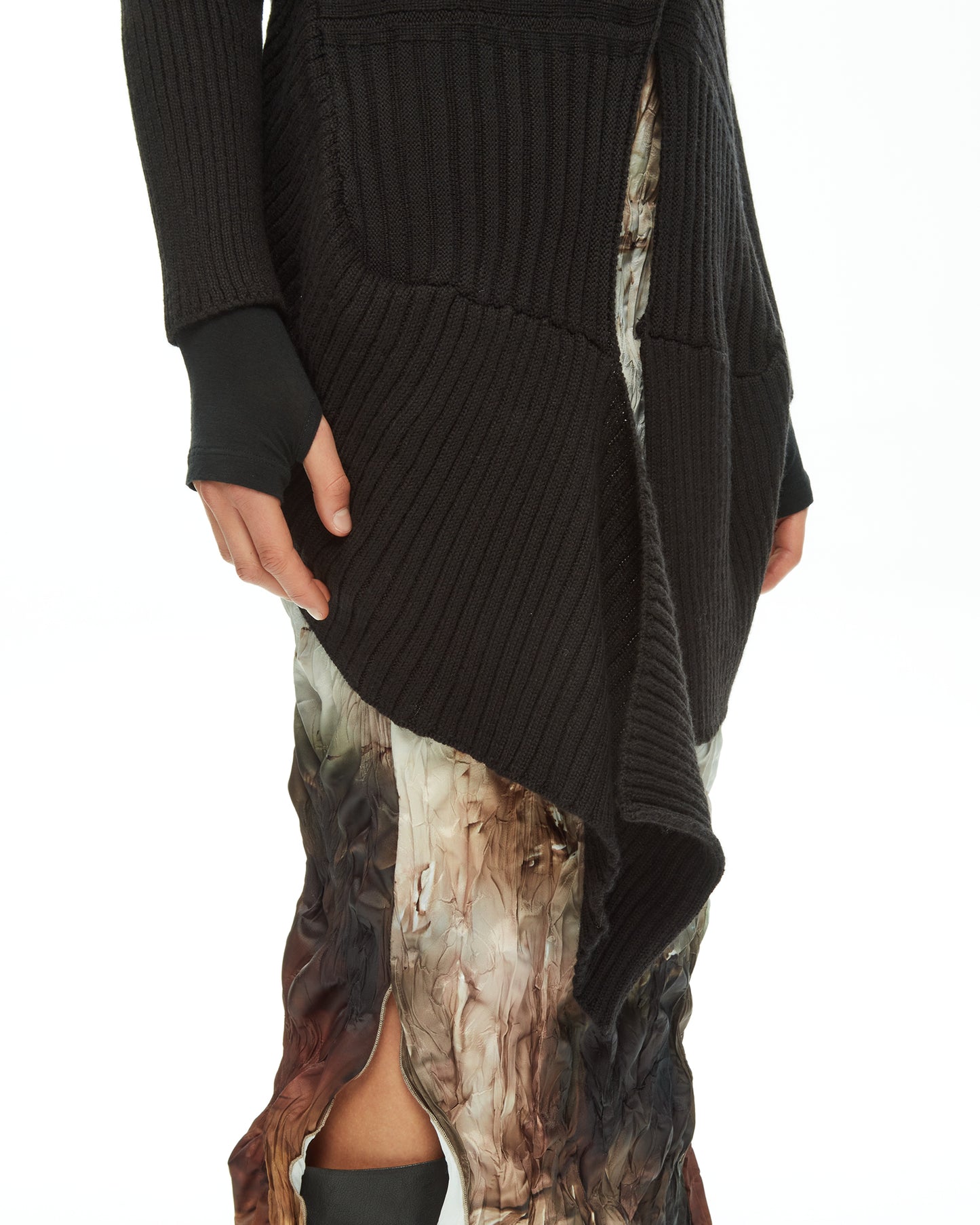MLO Cardigan Asimmetrico NERO