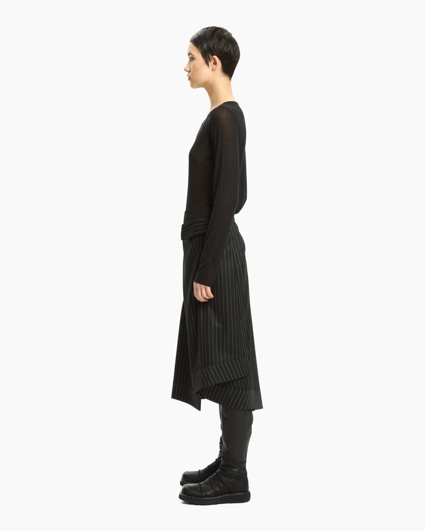 MLO Gonna con pannelli asimmetrici NERO