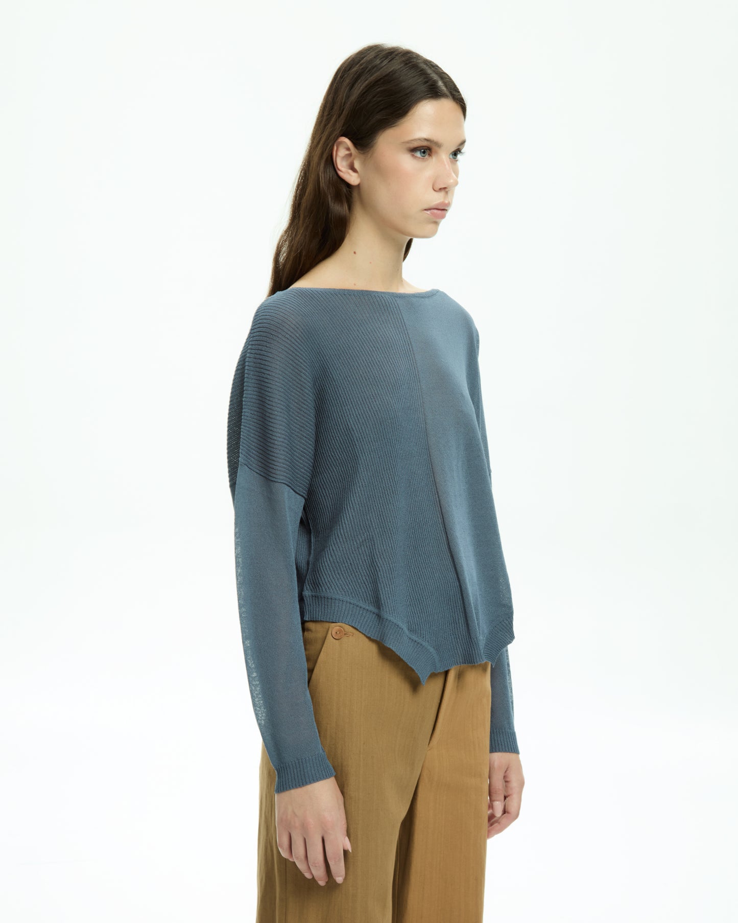 MLO Top con scollo ampio CELESTE