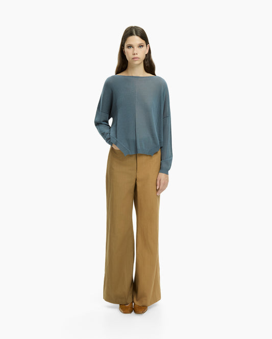 MLO Top con scollo ampio CELESTE