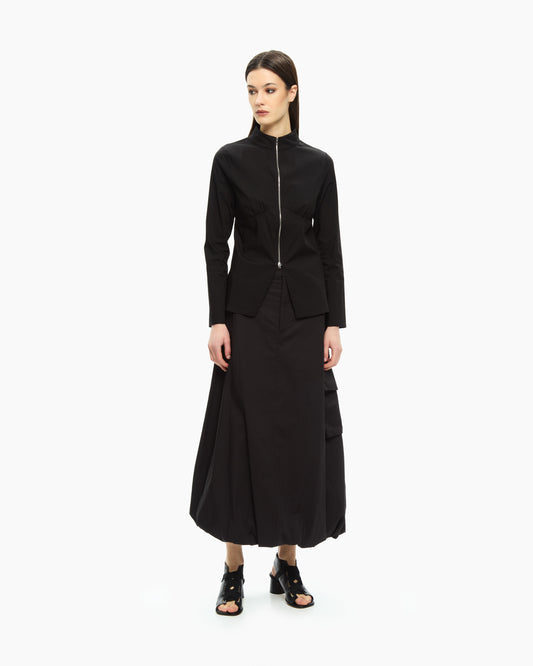 MLO Camicia con zip frontale NERO