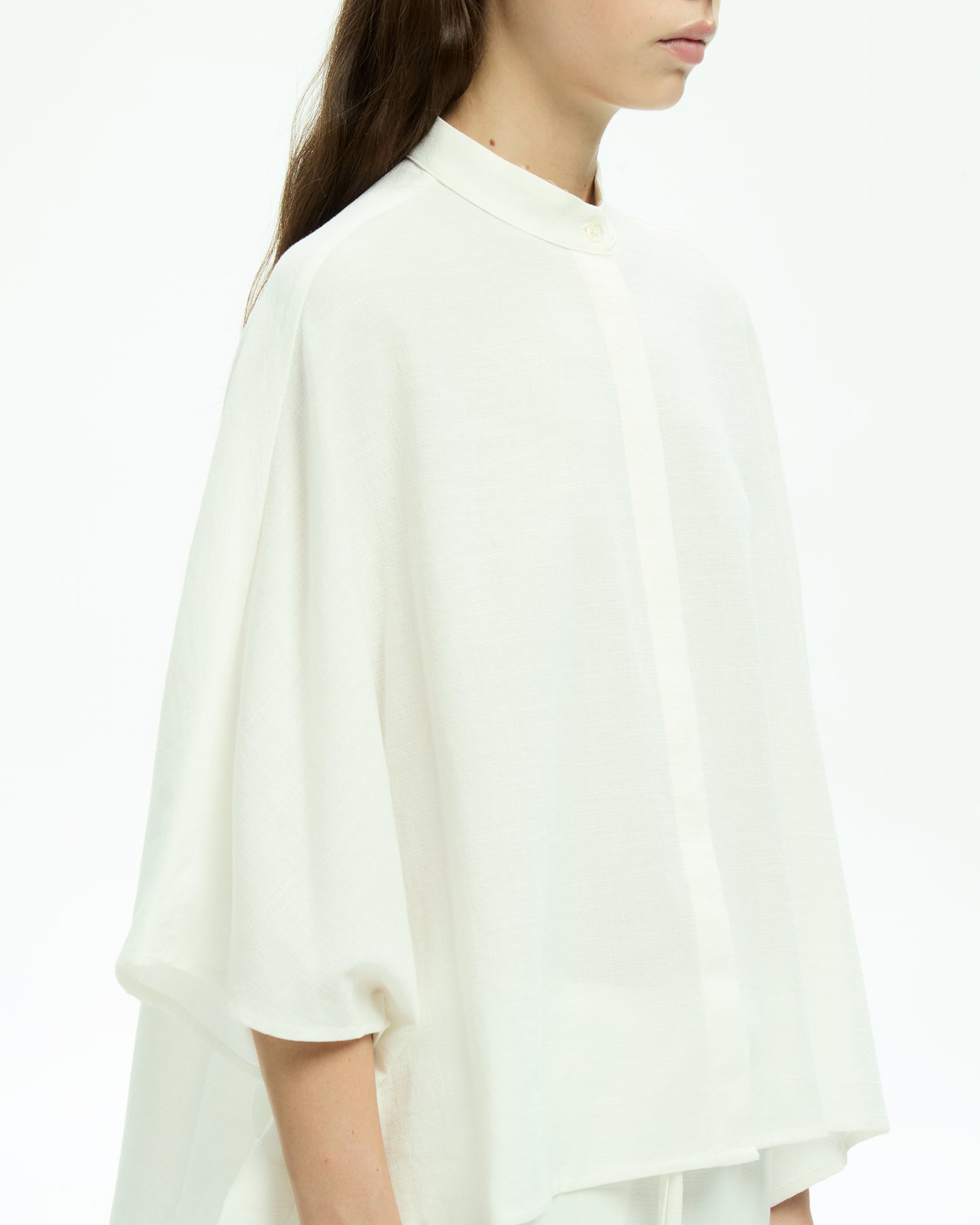 MLO Camicia con collo alla coreana BIANCO