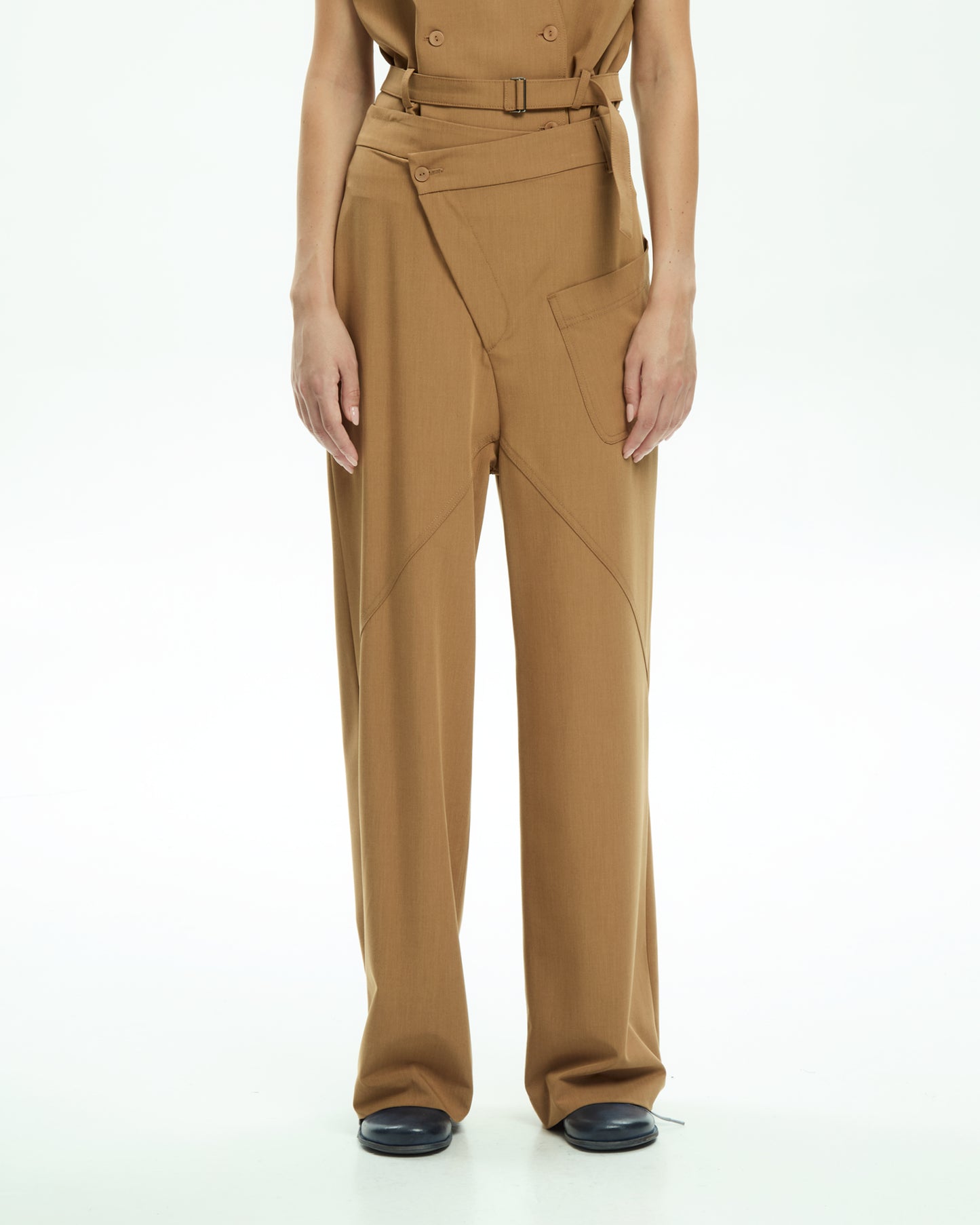 MLO Pantalone a vita alta BEIGE