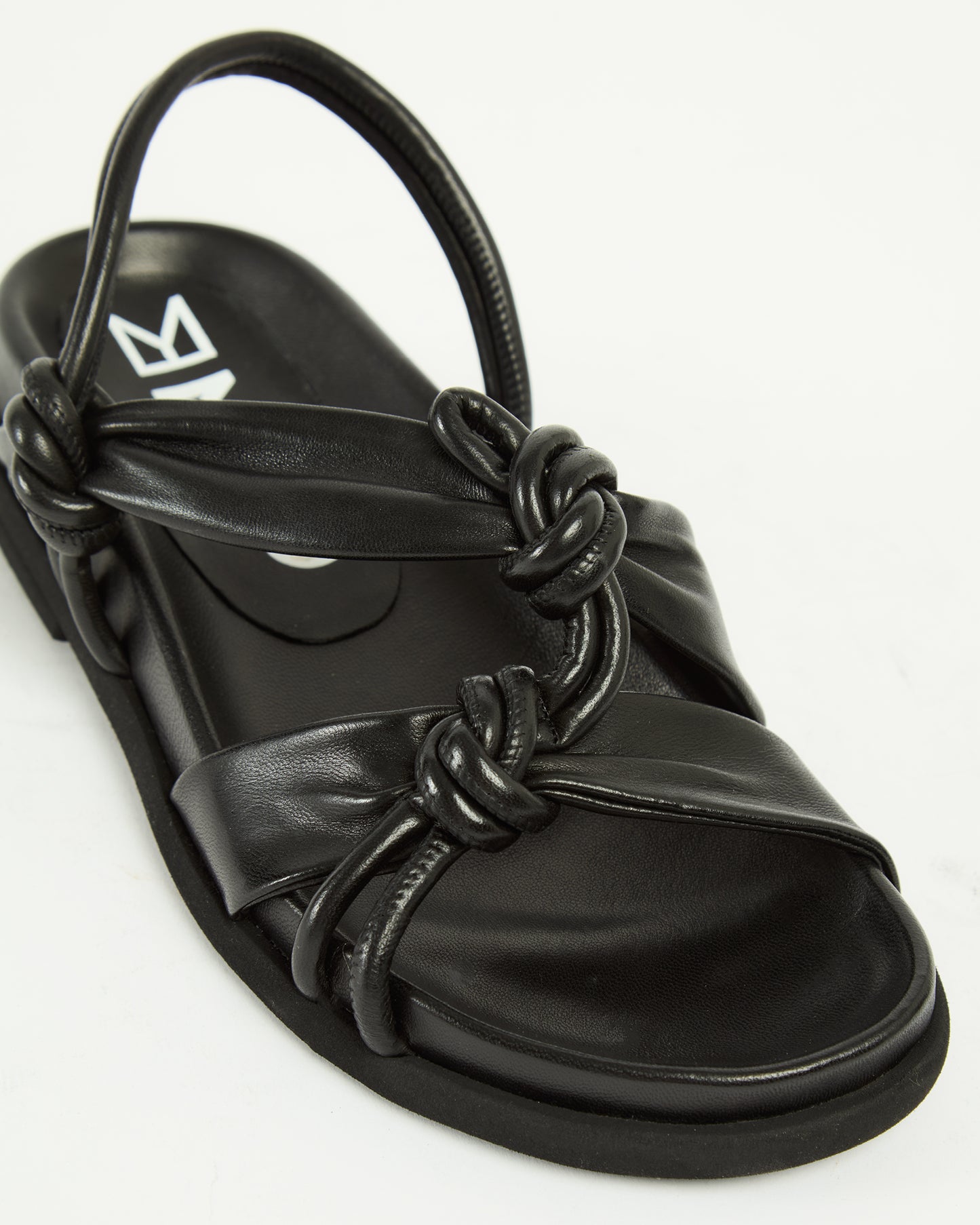 MLO Sandalo con nodi decorativi NERO