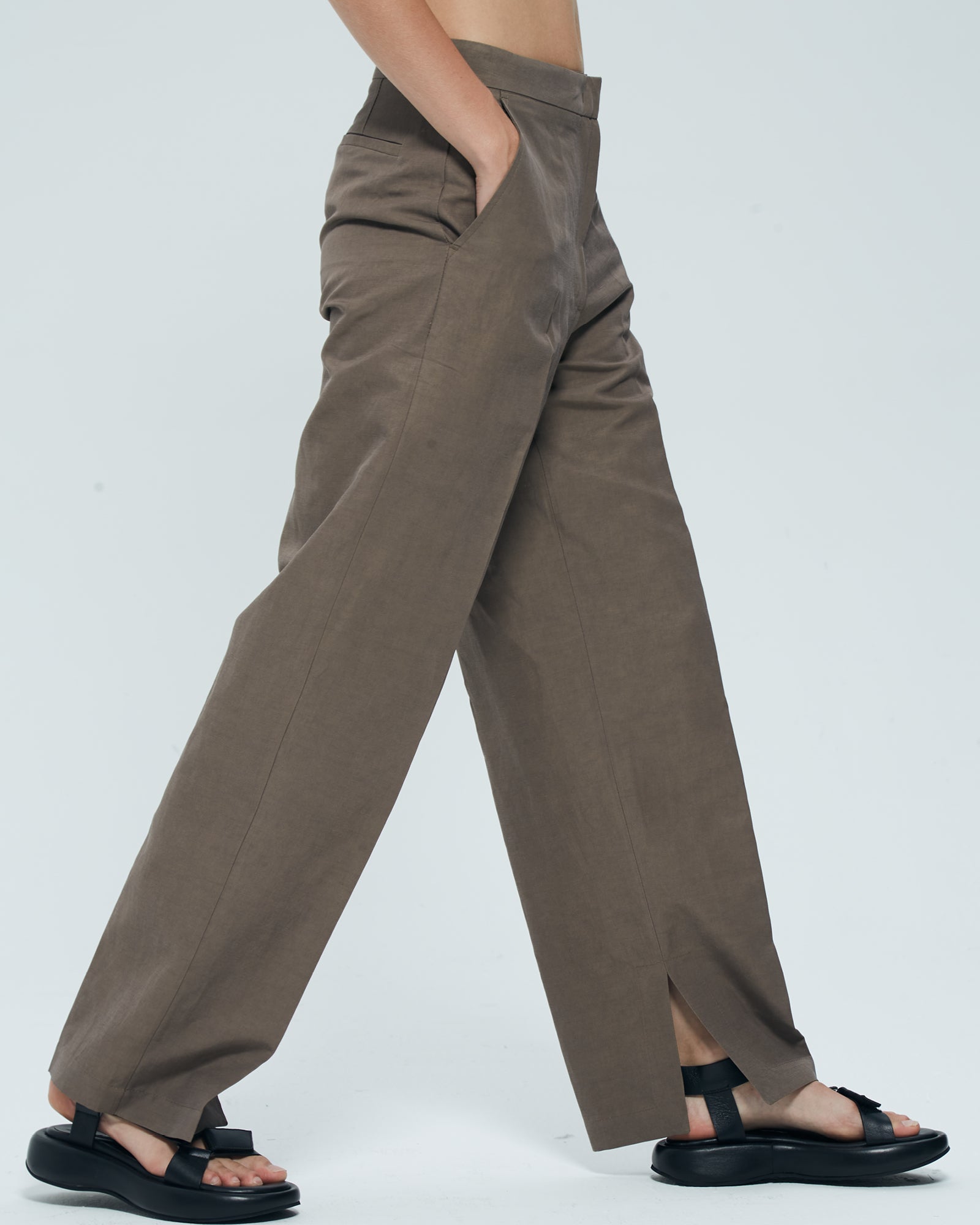 _MALLONI Pantalone wide-leg MARRONE