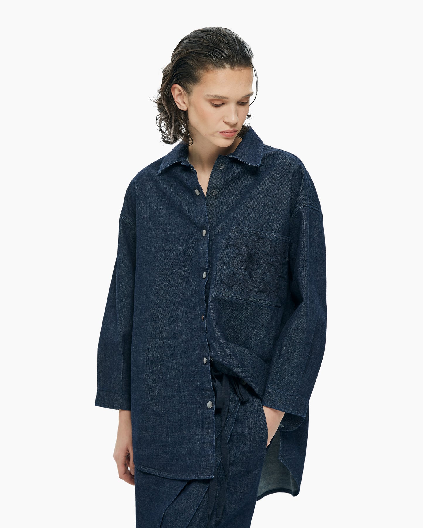 _MALLONI Camicia oversize BLU